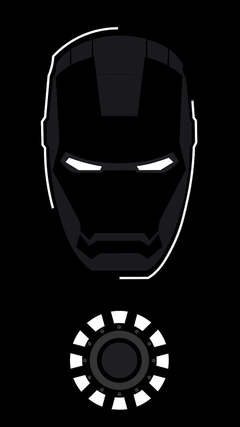 Iron Man, black and white, glowing eyes, HD Phone Wallpaper