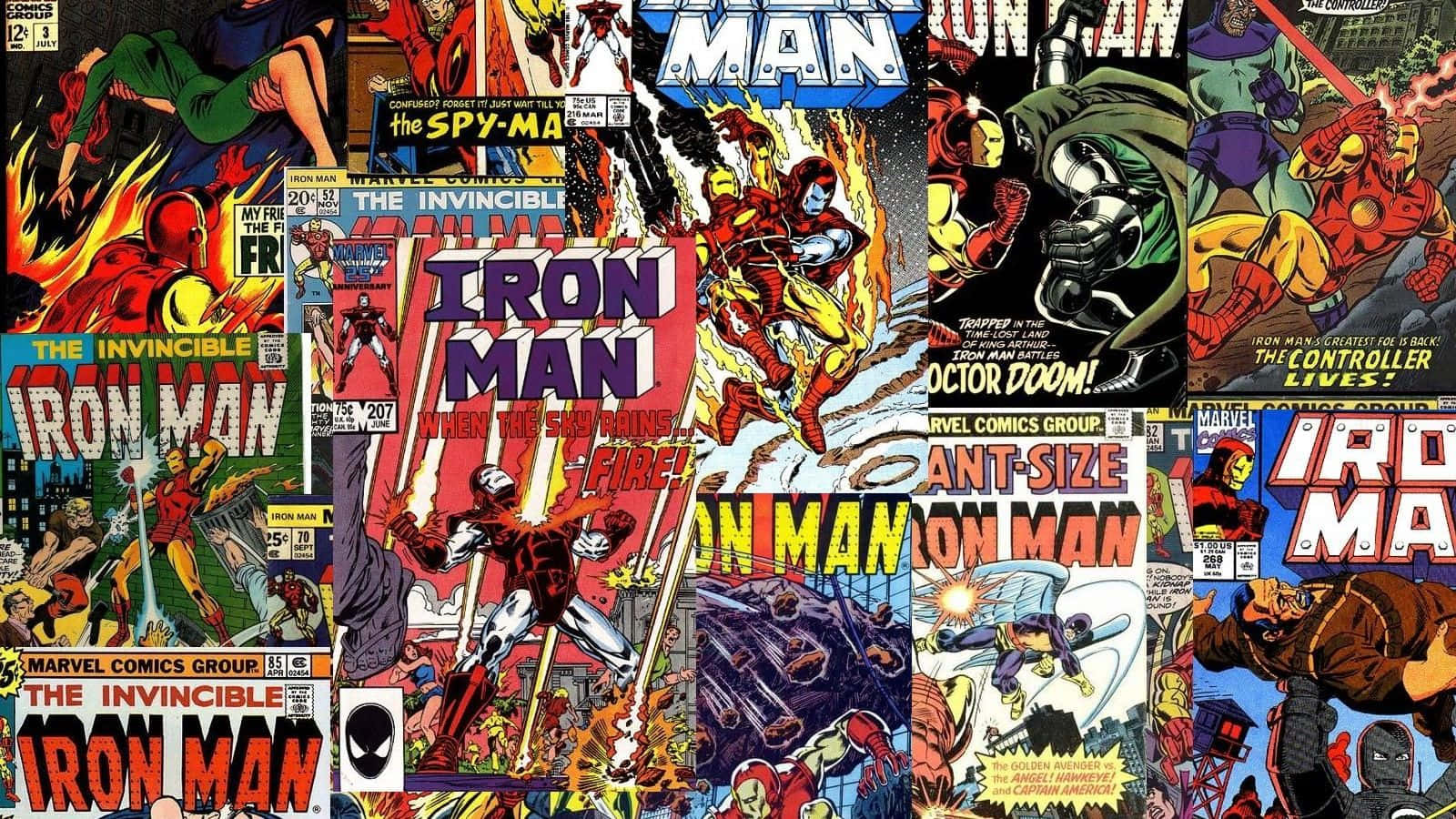 Iron Man, comic book covers, retro artwork, HD Desktop Wallpaper