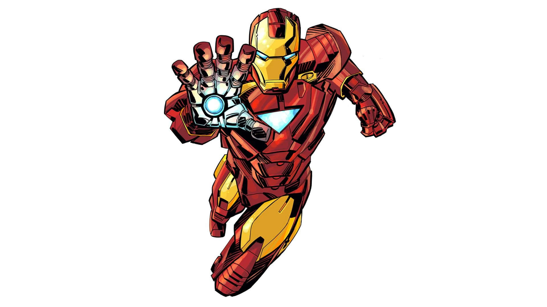 Iron Man, red and gold armor, repulsor hand, Full HD Desktop Wallpaper