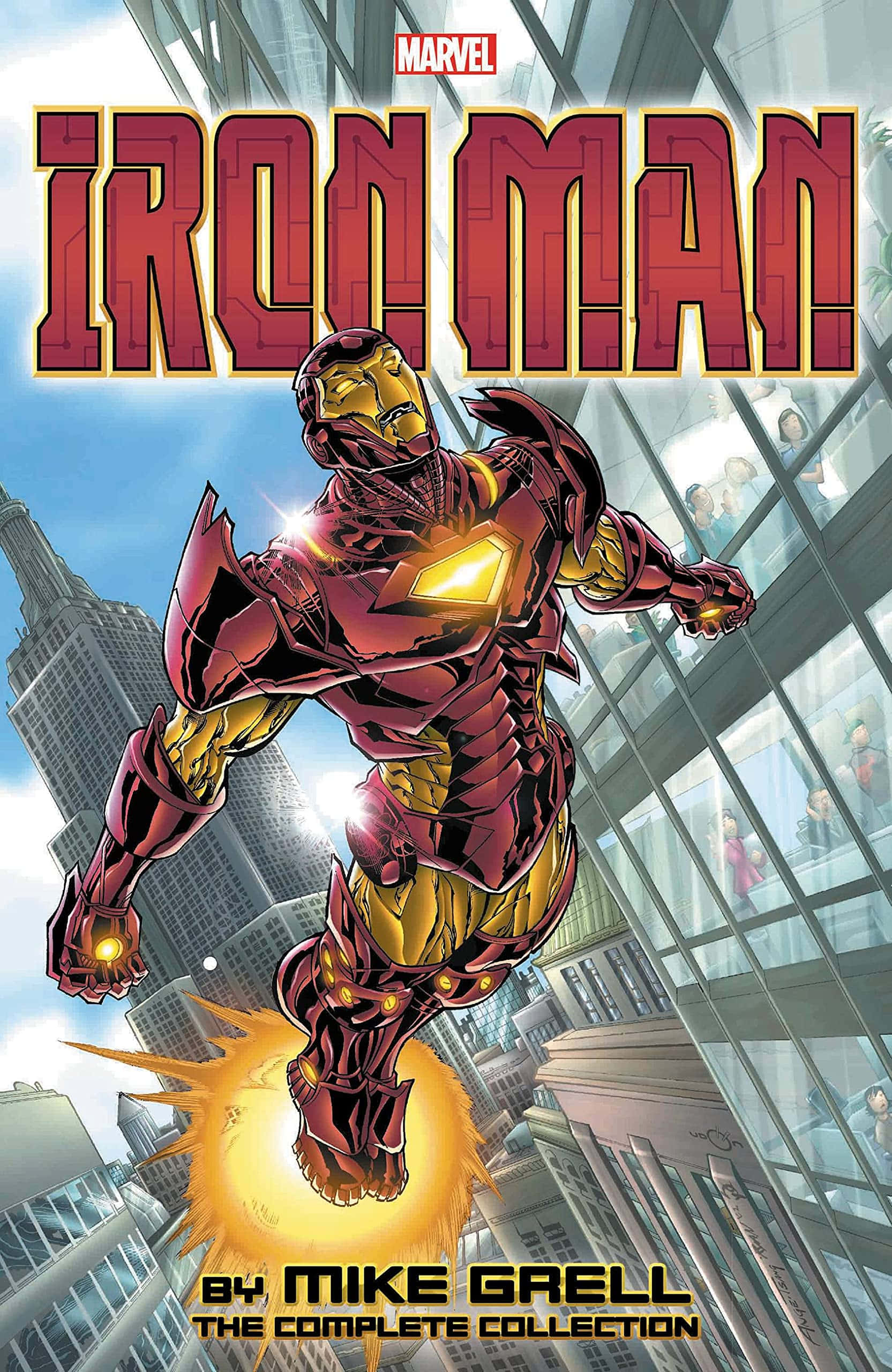 Iron Man, red and gold armor, repulsor blasts, 2K Phone Wallpaper