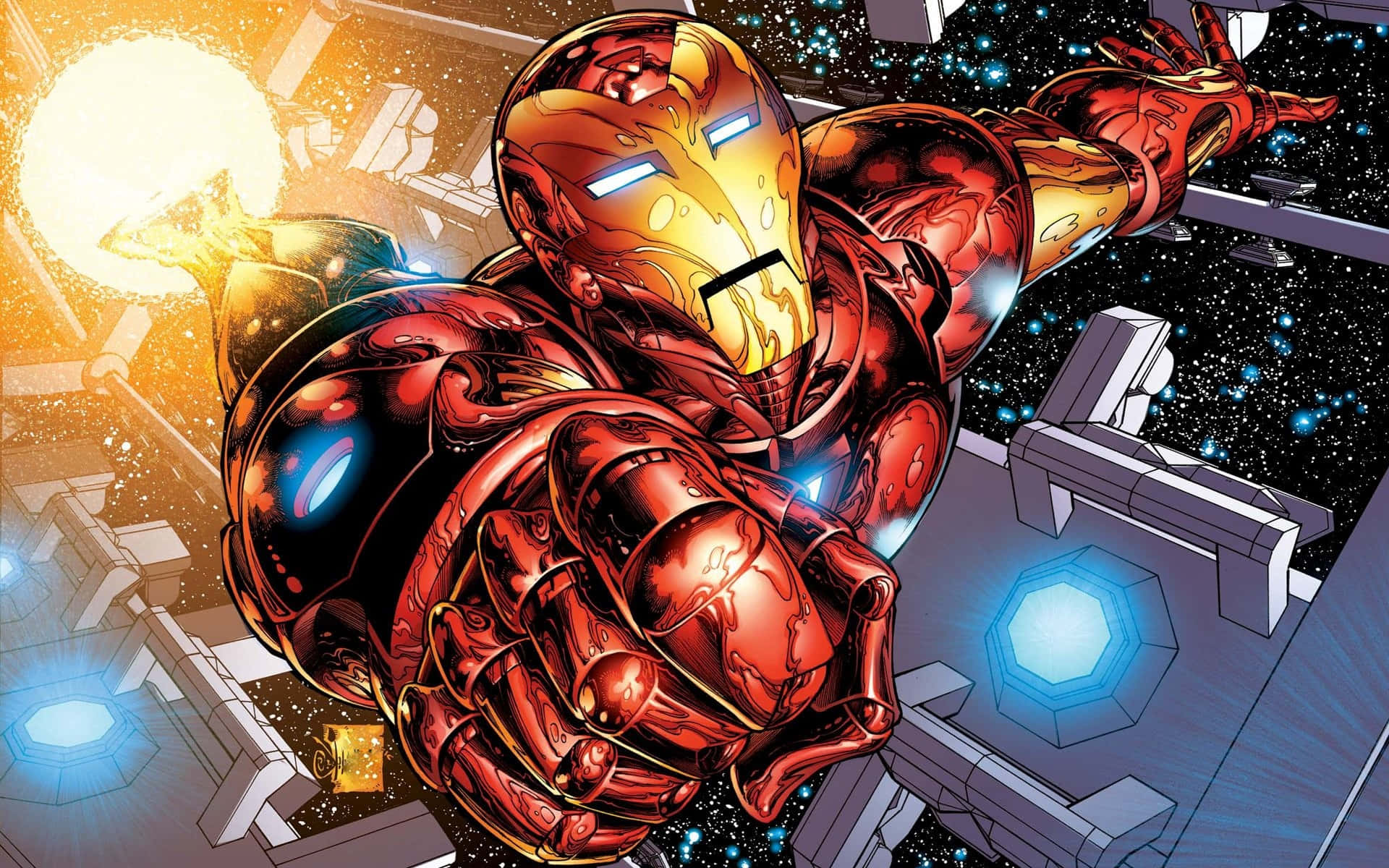 Iron Man, repulsors, gauntlet, Full HD Desktop Wallpaper