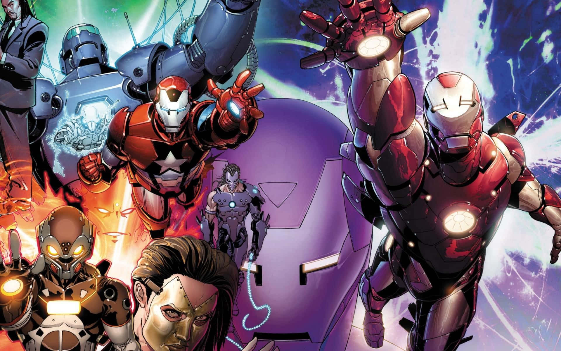Iron Man, comic book illustration, high-tech armor, Full HD Desktop Wallpaper
