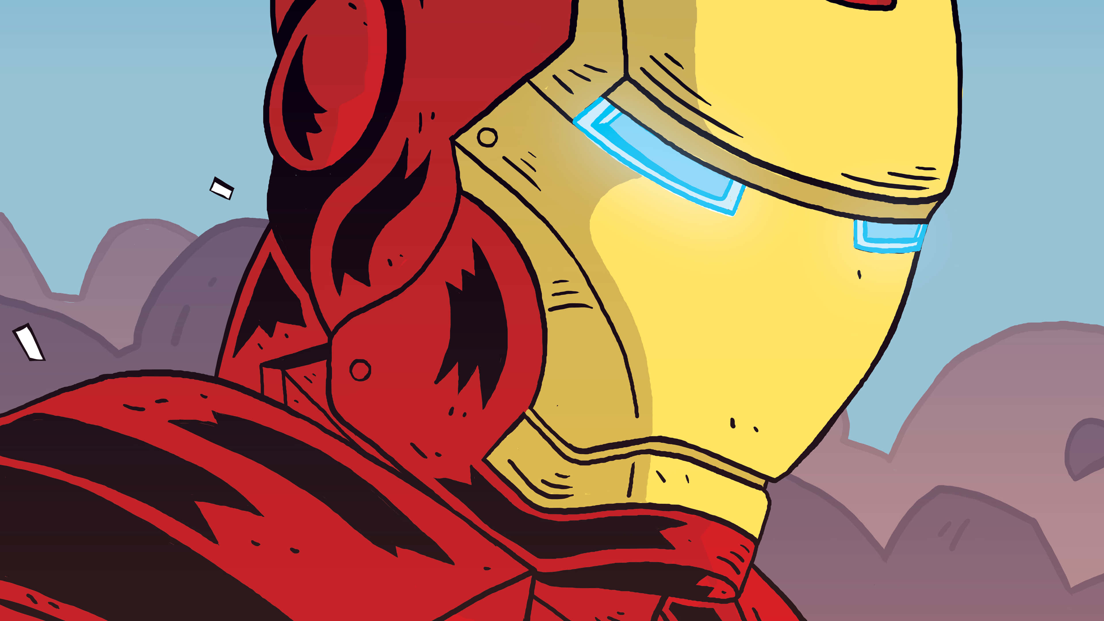 Iron Man, helmet, glowing blue eyes, 4K Desktop Wallpaper