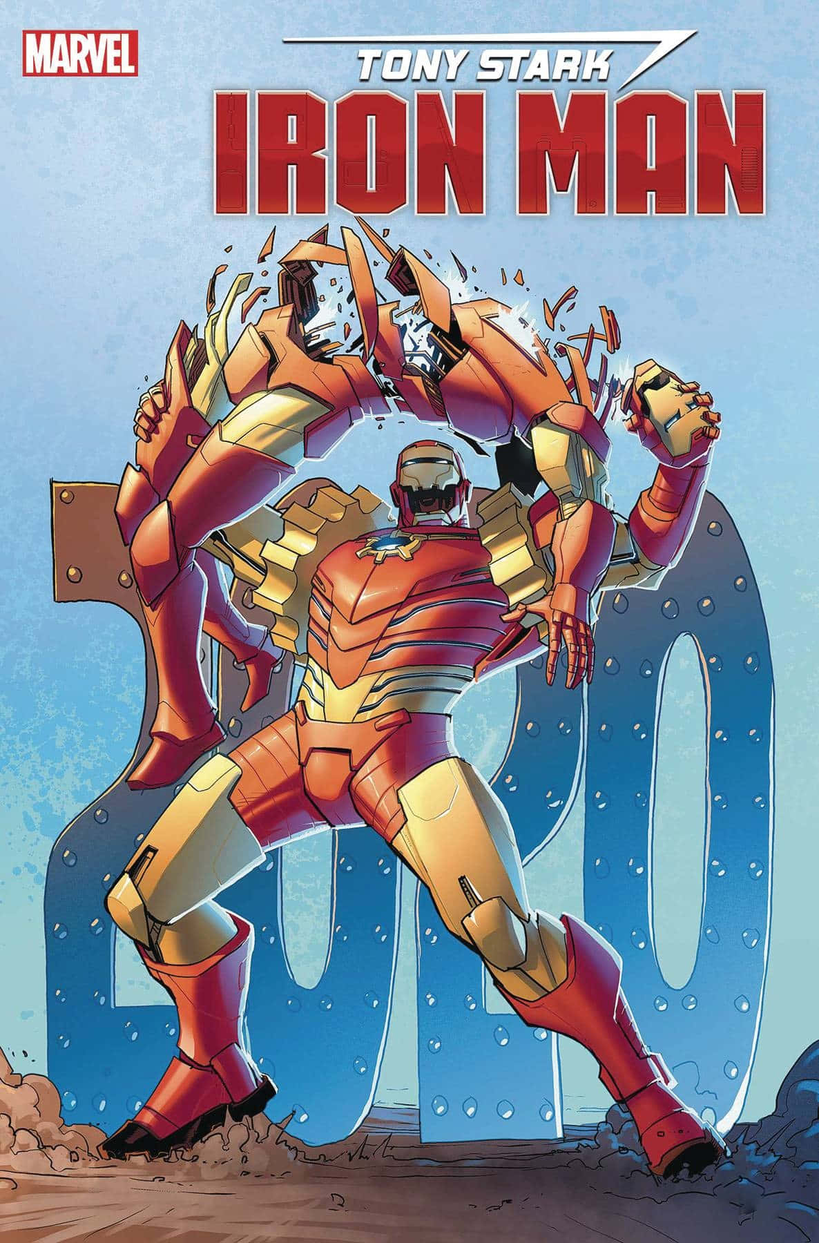 Iron Man, red gold armor, blue number zero, HD Phone Wallpaper