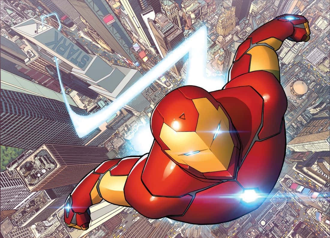 Iron Man, repulsor beams, cityscape, SD Desktop Wallpaper