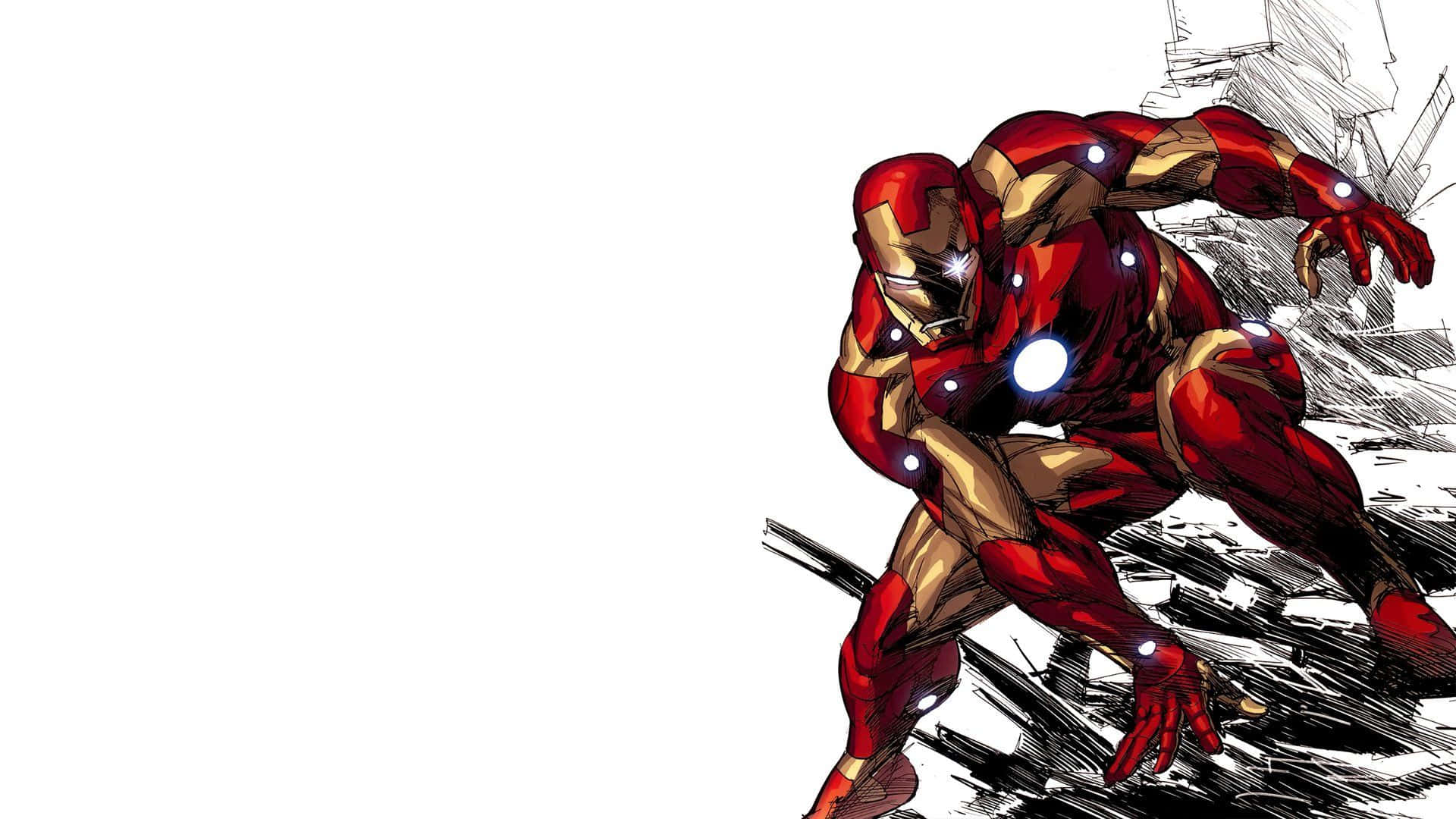 Iron Man, red and gold armor, shattered debris, Full HD Desktop Wallpaper