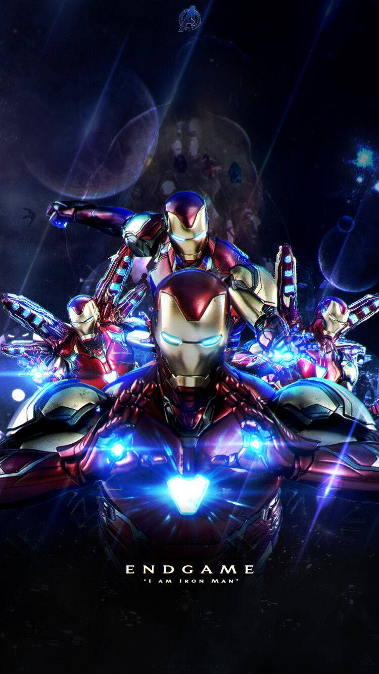 Iron Man, glowing armor, cosmic backdrop, HD Phone Wallpaper