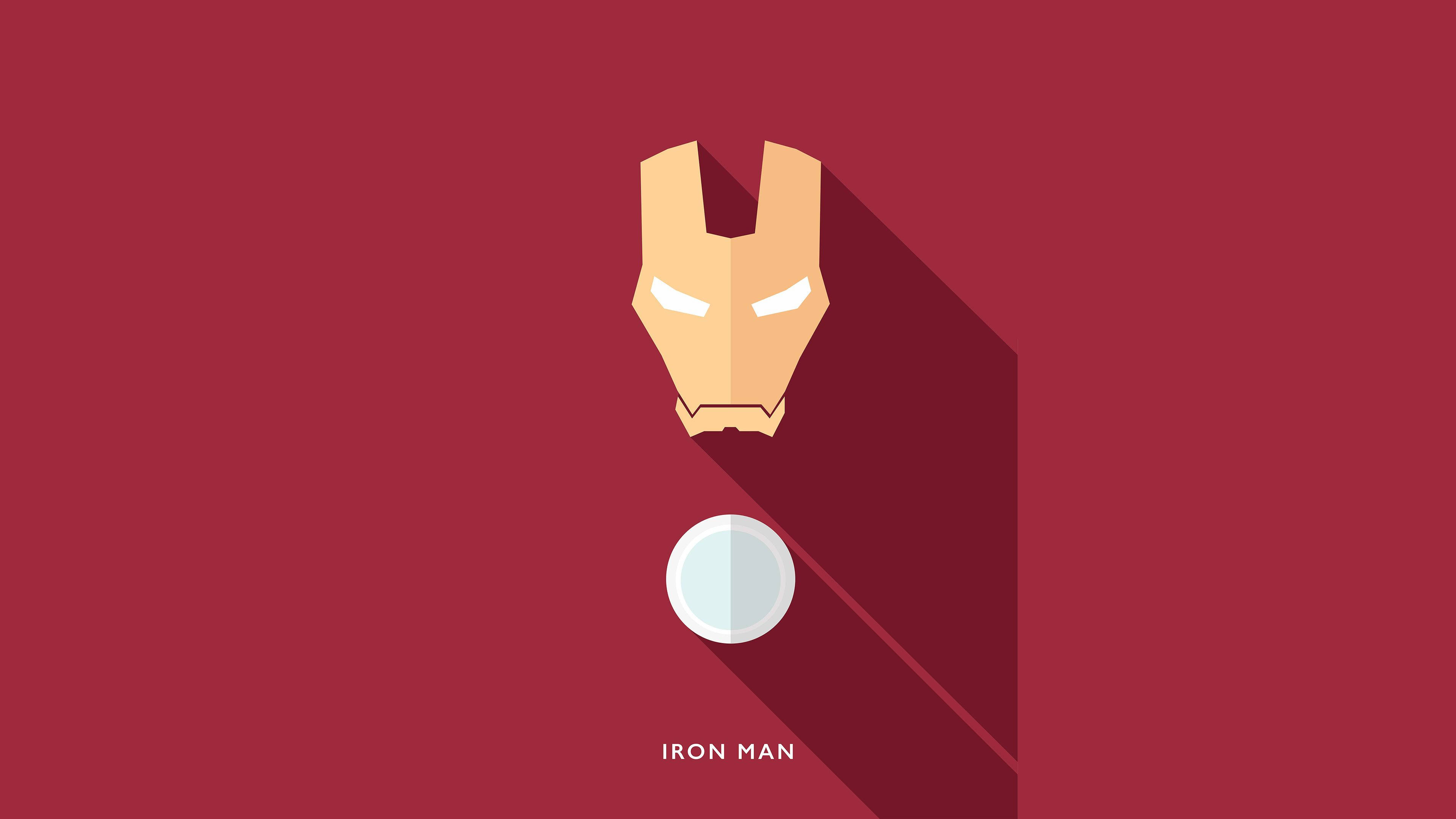 Iron Man, arc reactor, deep red background, 4K Desktop Wallpaper