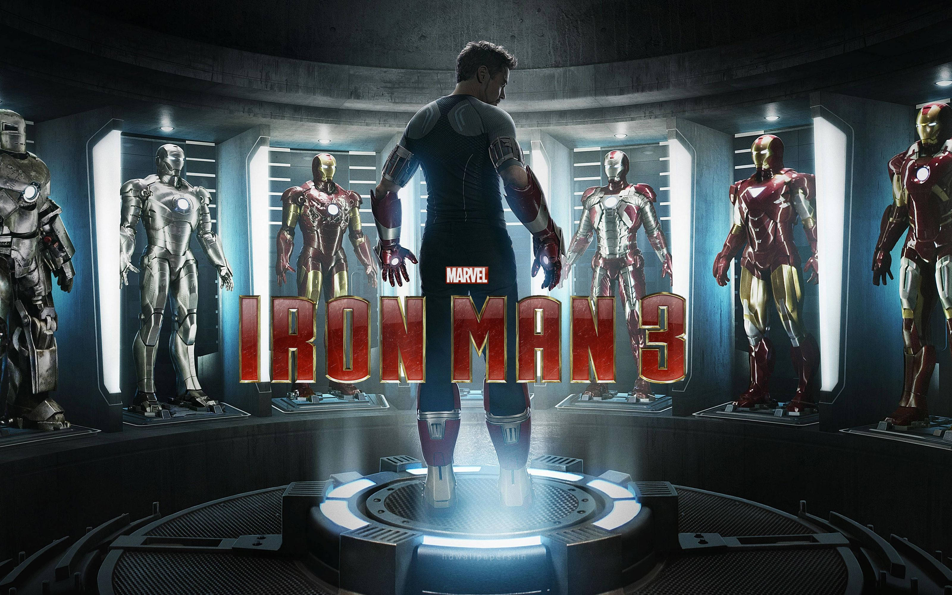 Iron Man, third film, dark suit, 2K Desktop Wallpaper