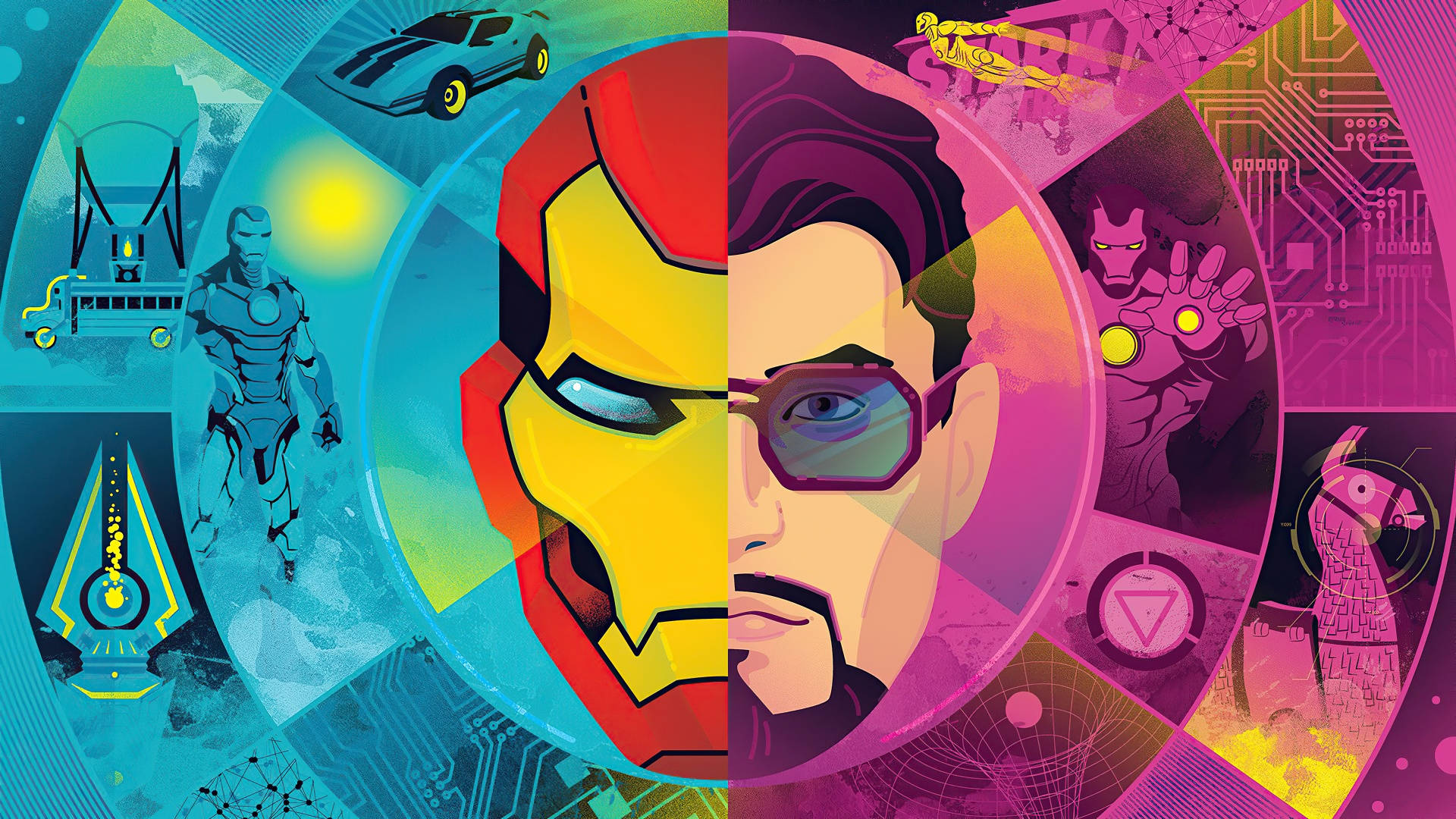 Iron Man, helmet, face, Full HD Desktop Wallpaper