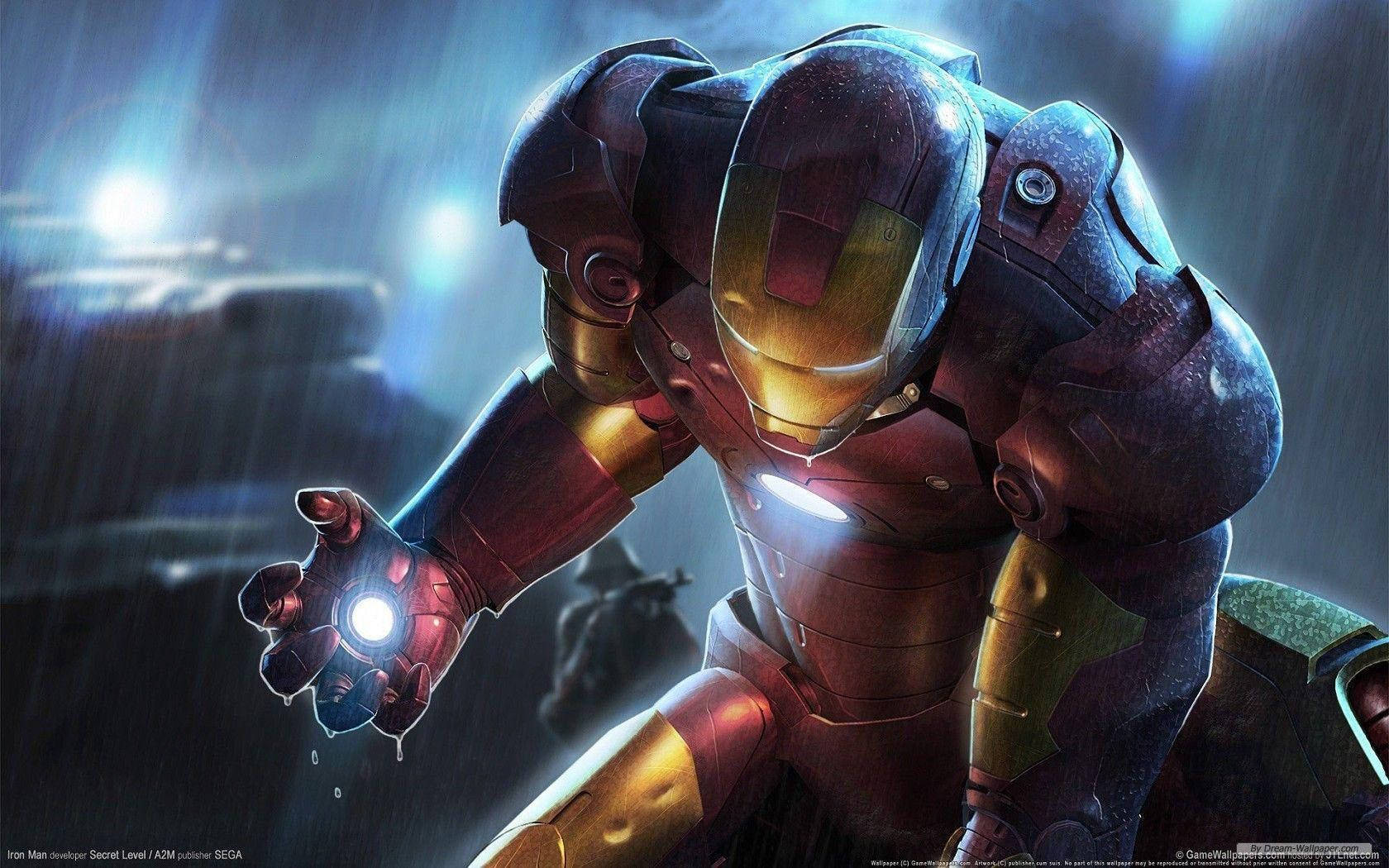 Iron Man, weathered armor, glowing repulsors, HD Desktop Wallpaper