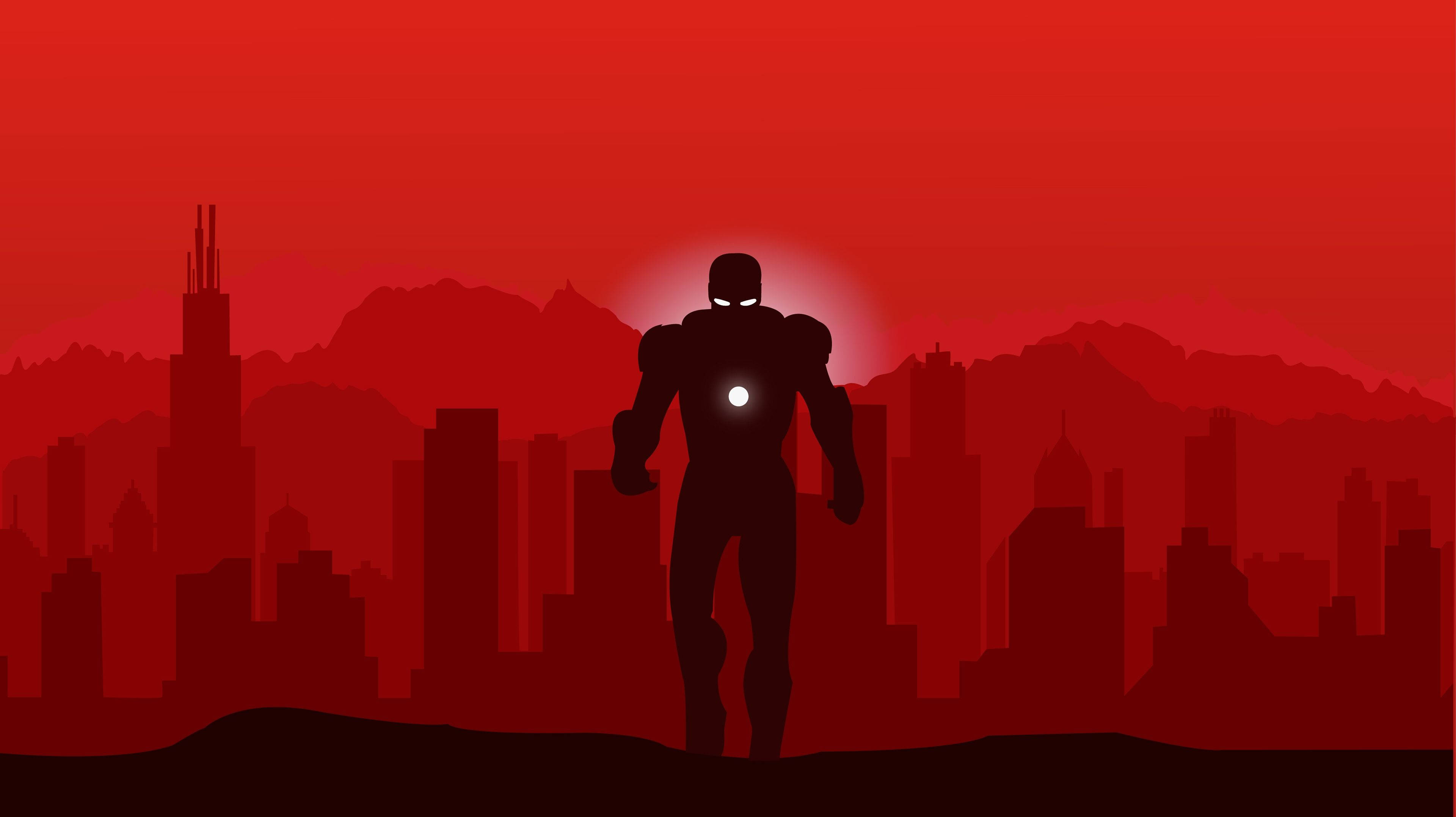 Iron Man, Full HD, cityscape, 4K Desktop Wallpaper