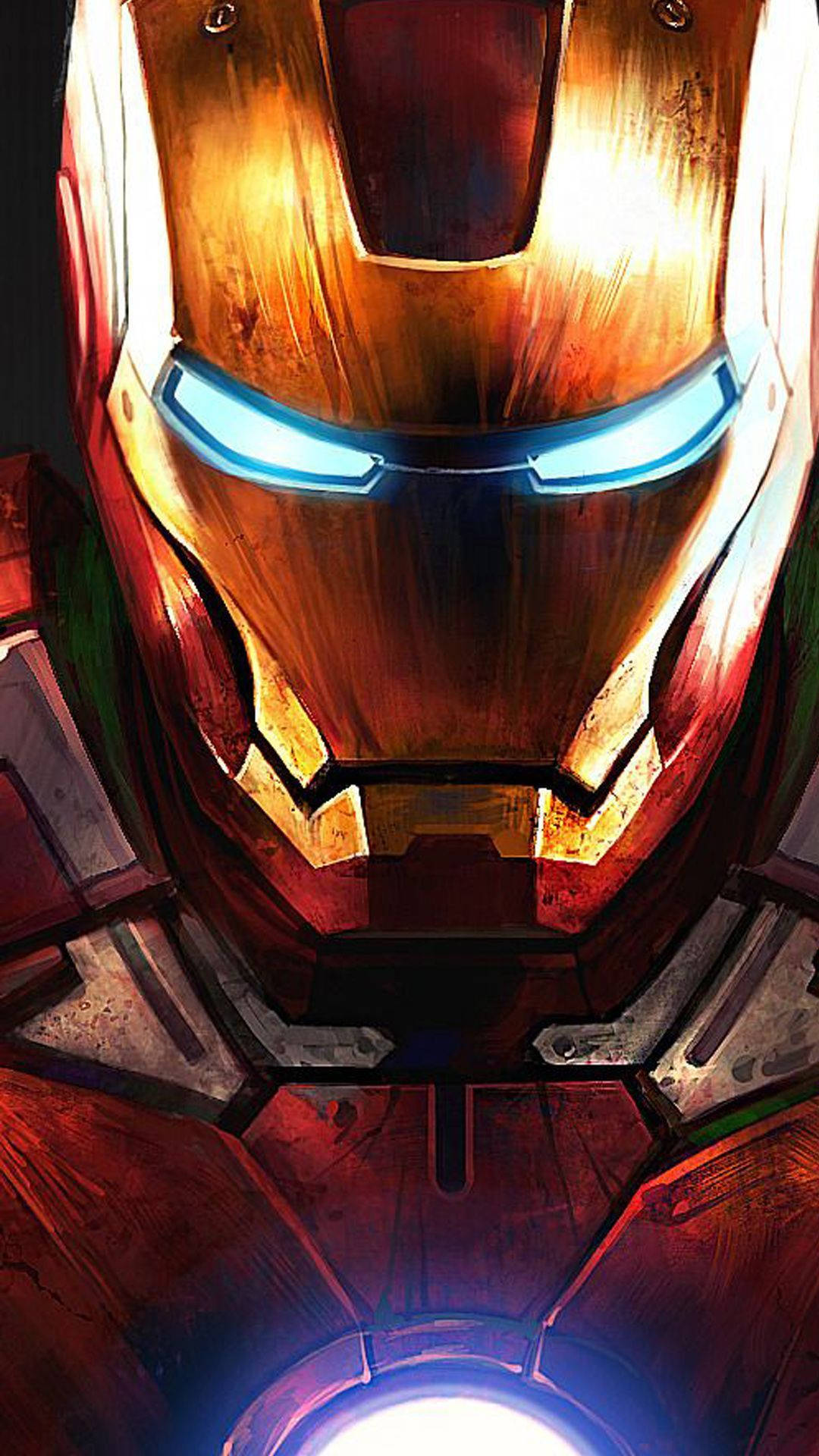 Iron Man, helmet, glowing blue eyes, Full HD Phone Wallpaper