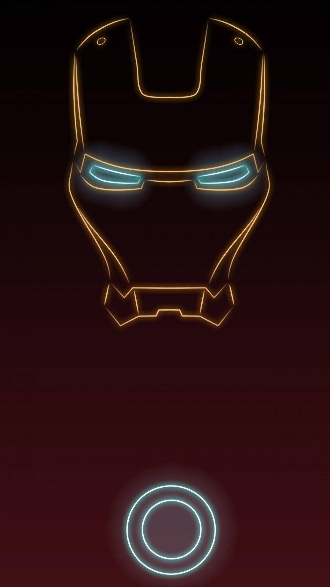 Neon Art Iron Man iPhone, Iron Man, helmet, Full HD Phone Wallpaper