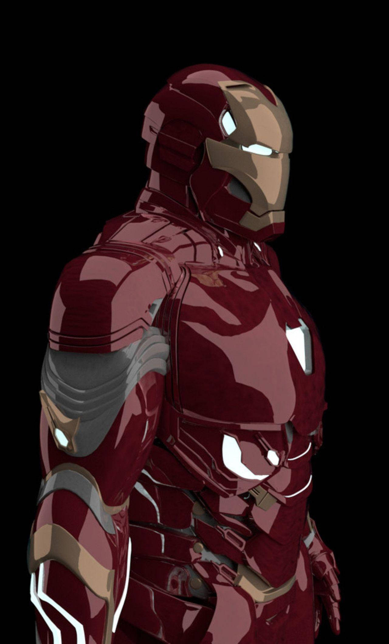 Iron Man, shiny suit, red and gold armored suit, Full HD Phone Wallpaper