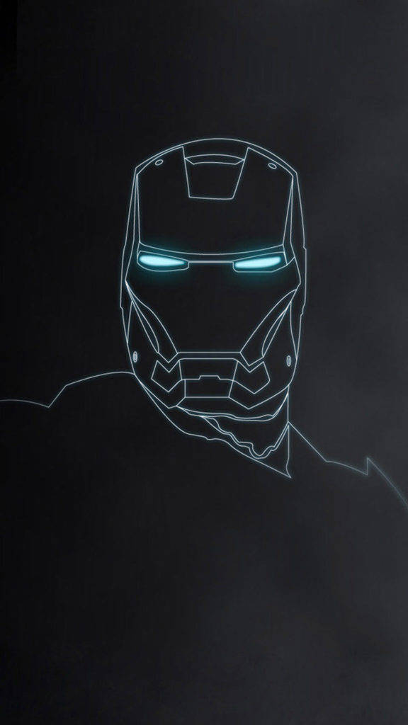 Iron Man, iPhone, glowing outline, SD Phone Wallpaper
