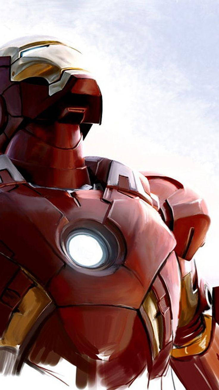 Iron Man, red and gold armored chest, arc reactor, HD Phone Wallpaper