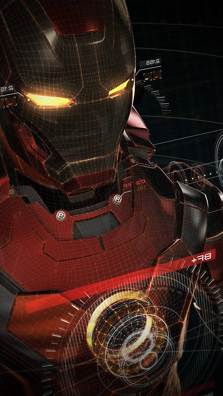 Iron Man, helmet, glowing yellow eyes, HD Phone Wallpaper