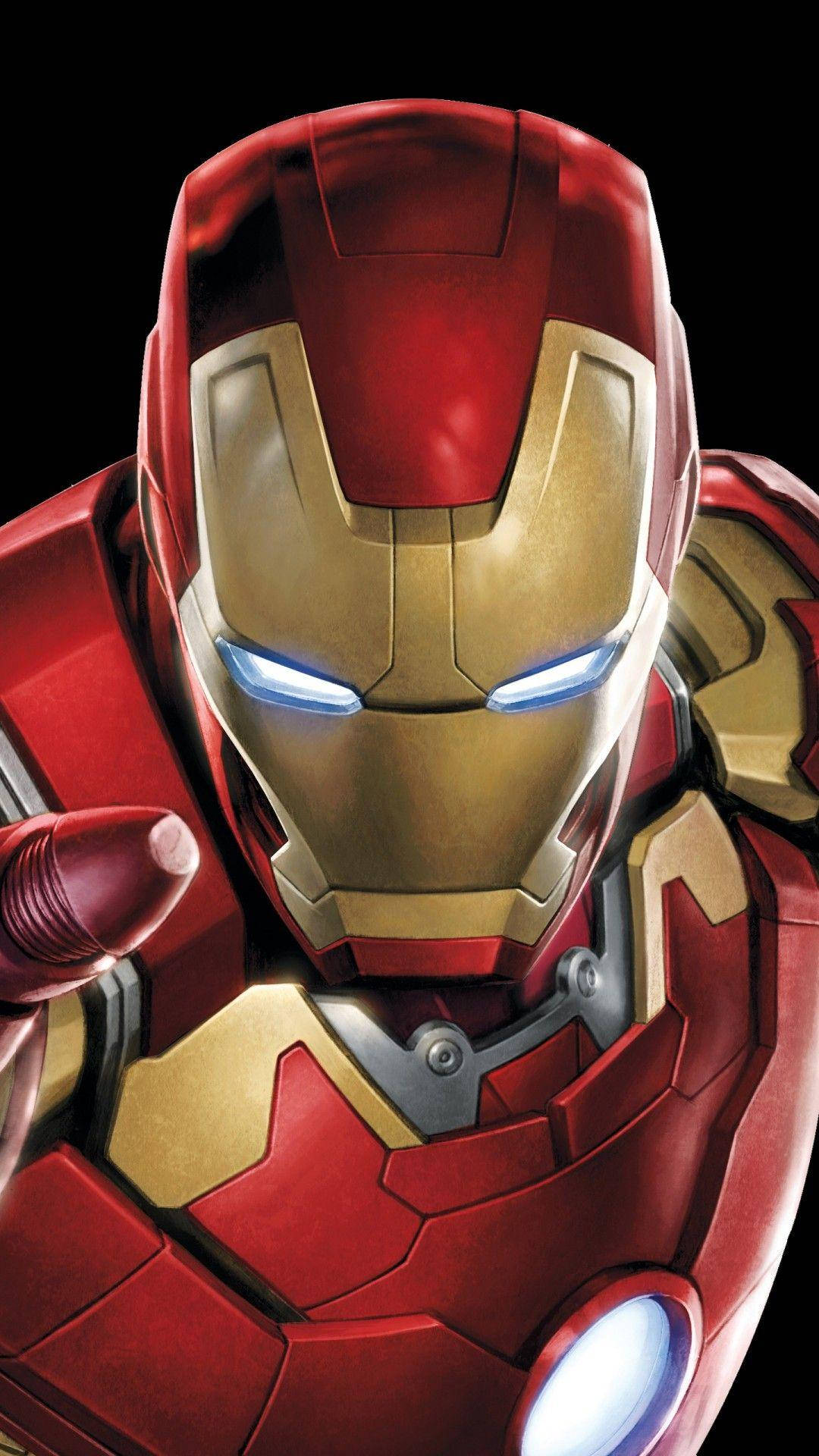 Iron Man, helmet, glowing blue eyes, Full HD Phone Wallpaper