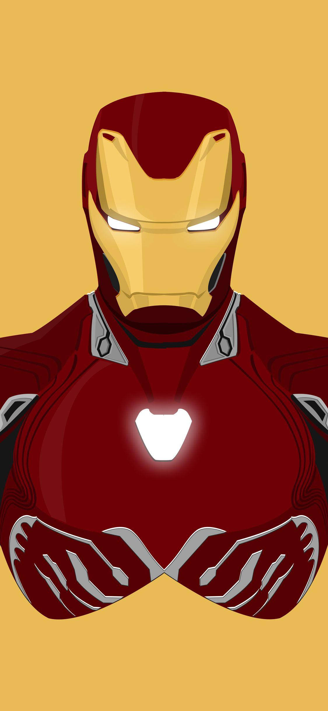 Iron Man, red and gold suit, arc reactor, Full HD Phone Wallpaper