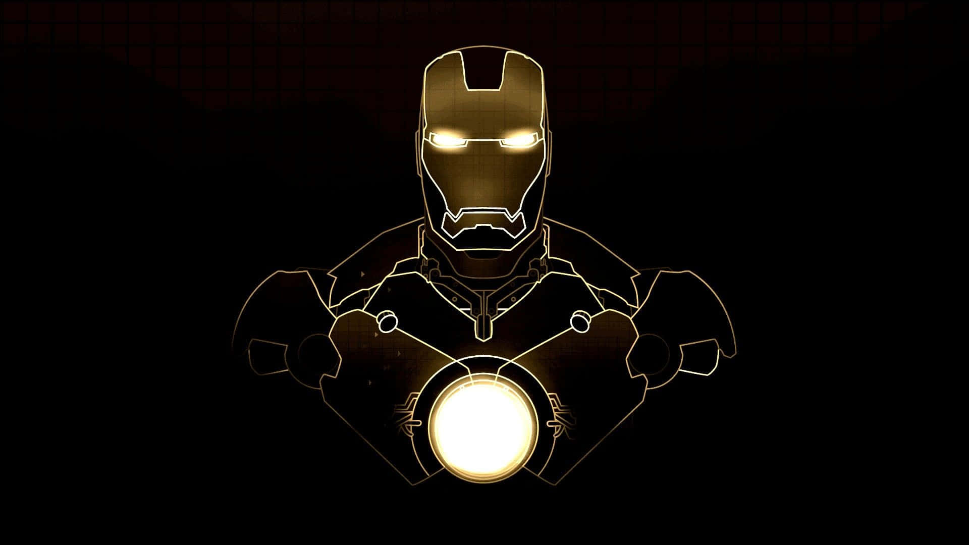 Iron Man, Jarvis, golden outline, Full HD Desktop Wallpaper