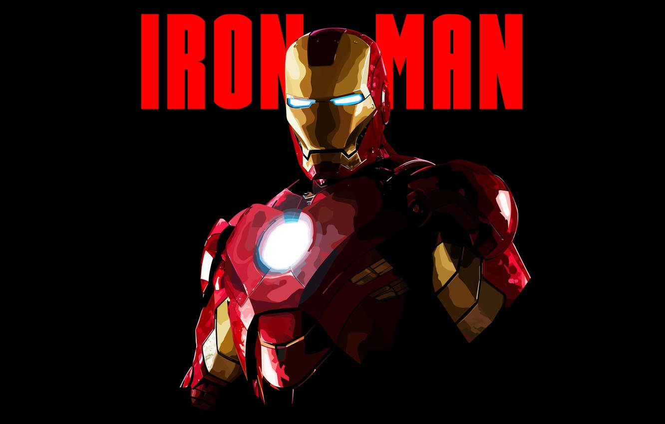Iron Man, red and gold armor, glowing eyes, HD Desktop Wallpaper