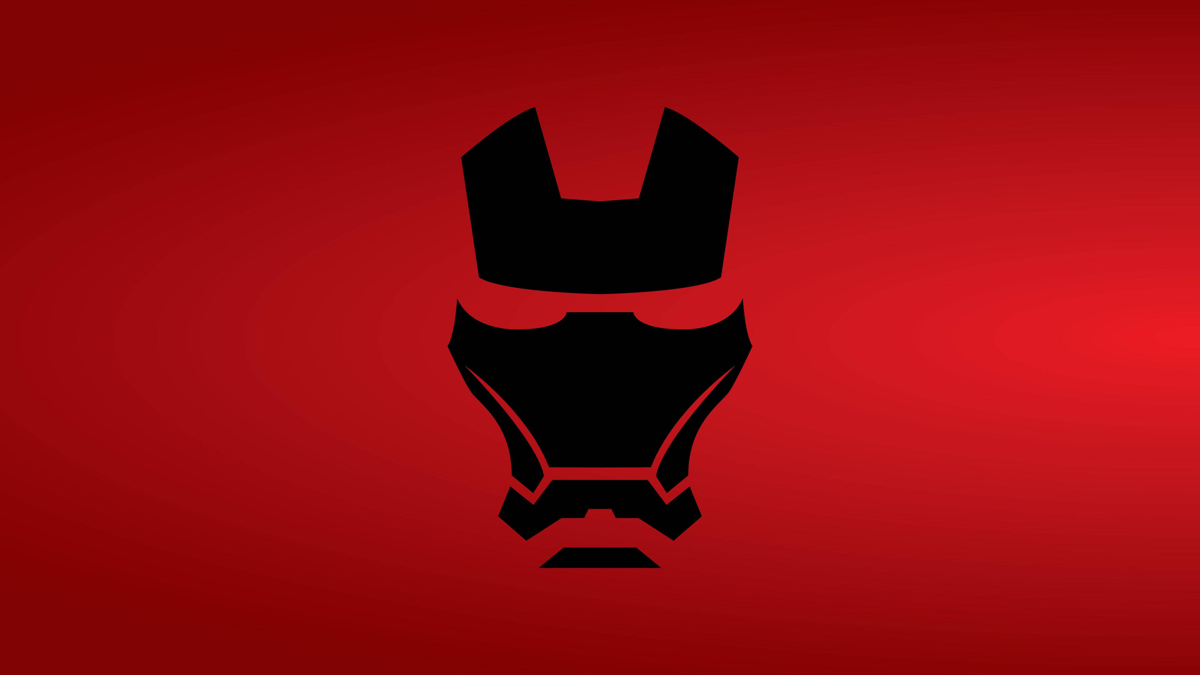 Iron Man, helmet, black silhouette, 4K Desktop Wallpaper