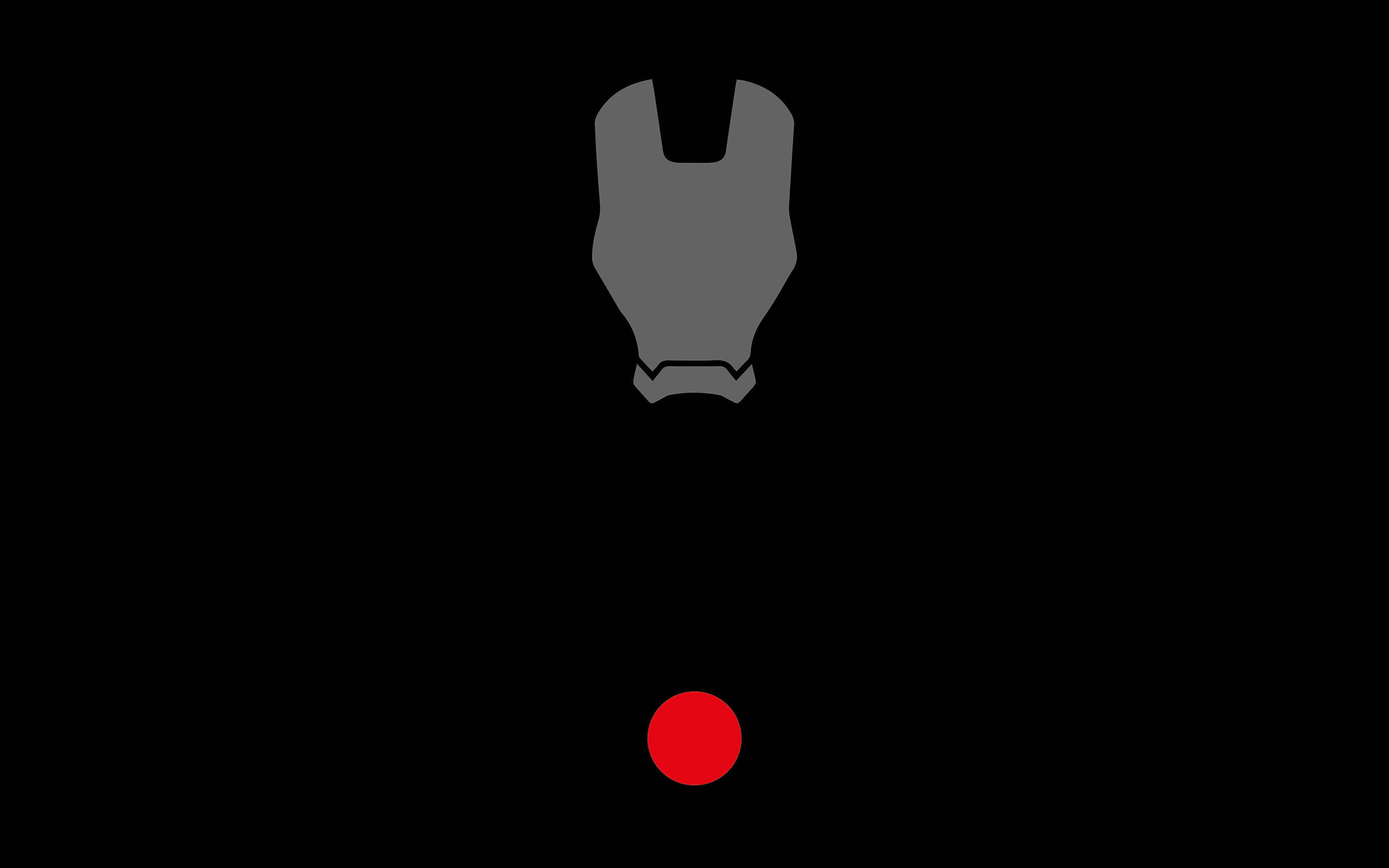 Iron Man, gray Iron Man helmet silhouette, red circle, 2K Desktop Wallpaper