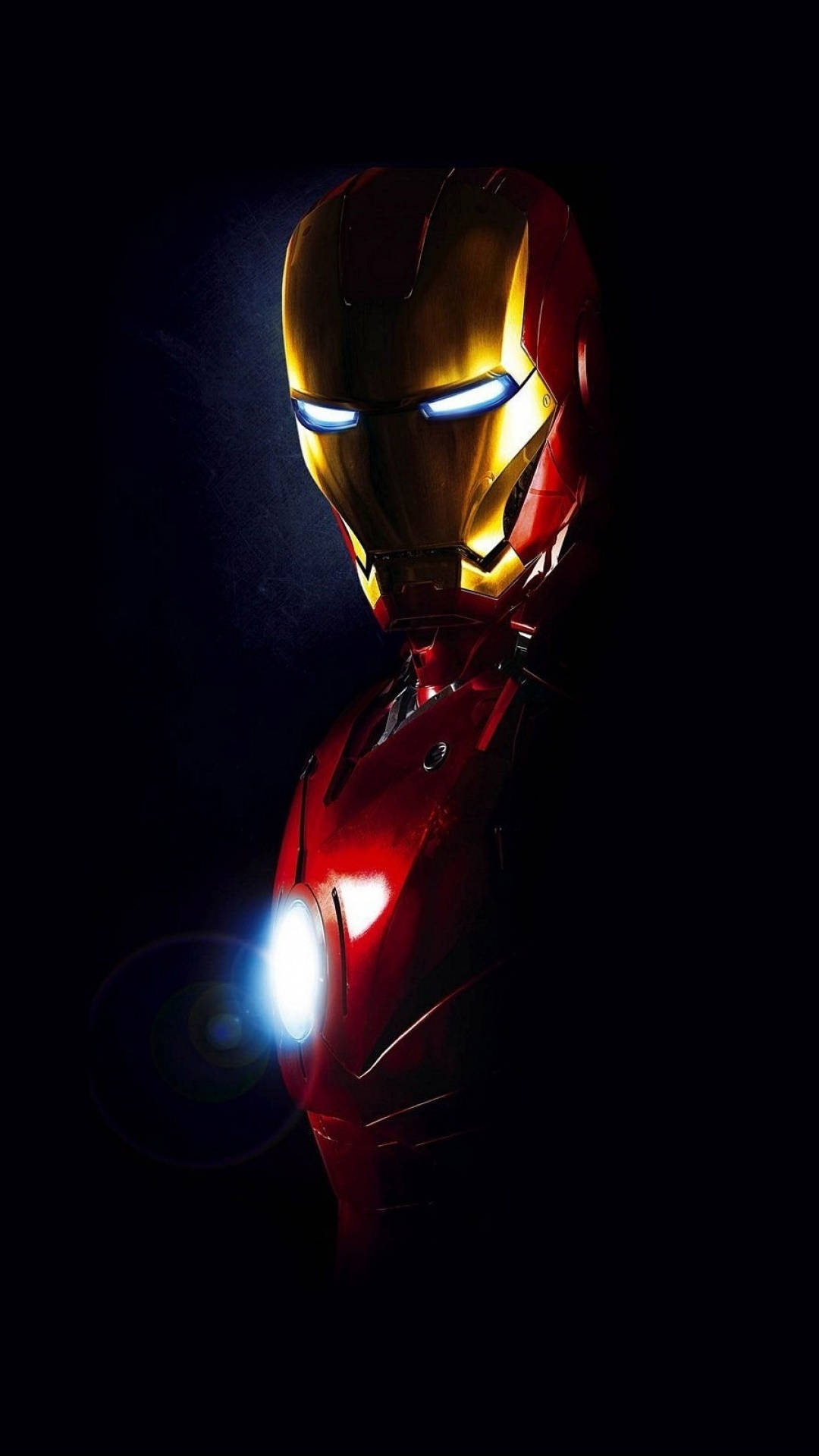 Iron Man, red and gold armor, bright blue eyes, Full HD Phone Wallpaper