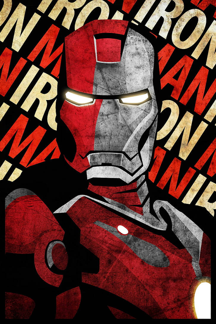 Iron Man, helmet, white eyes, SD Phone Wallpaper