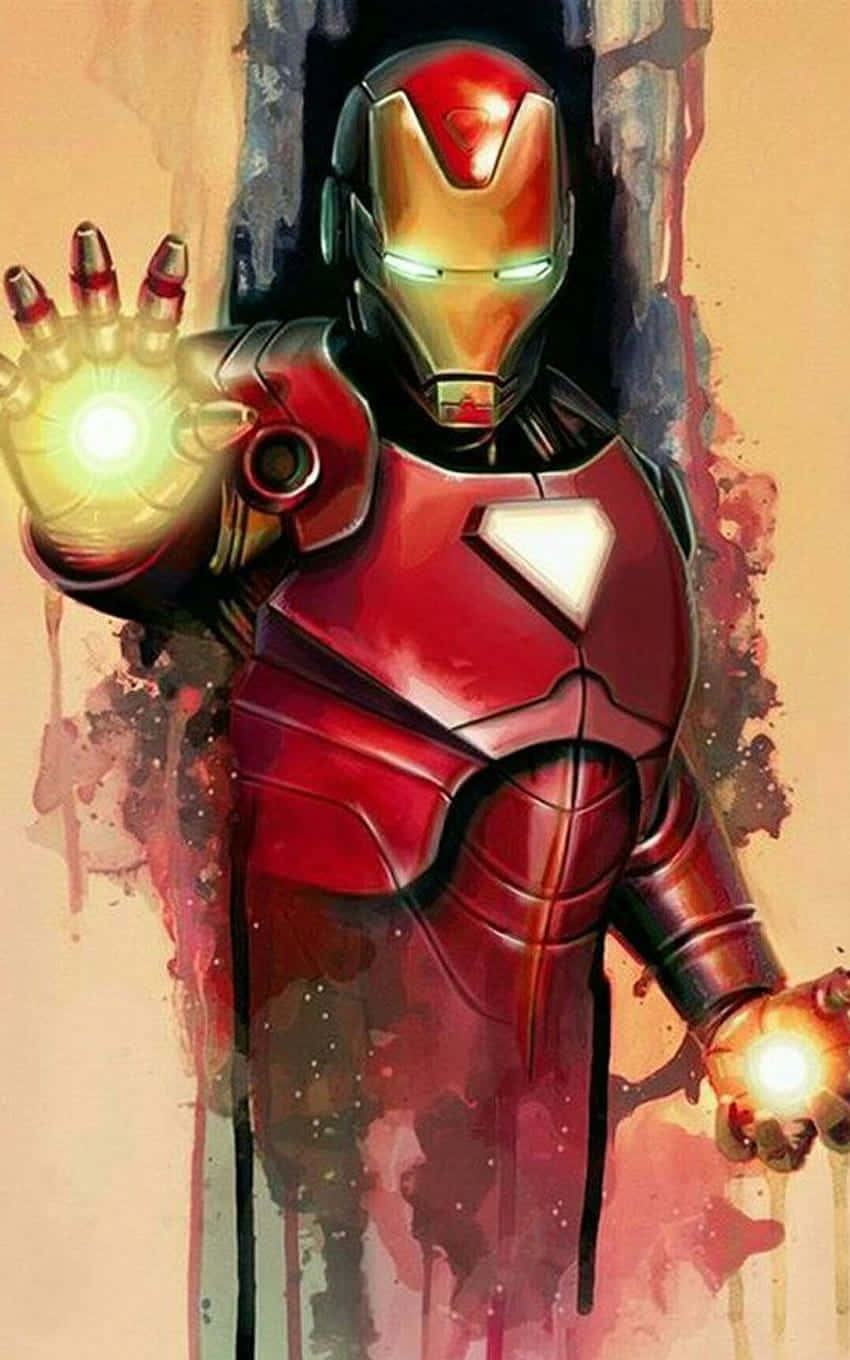 Iron Man, repulsor hands, red orange, HD Phone Wallpaper