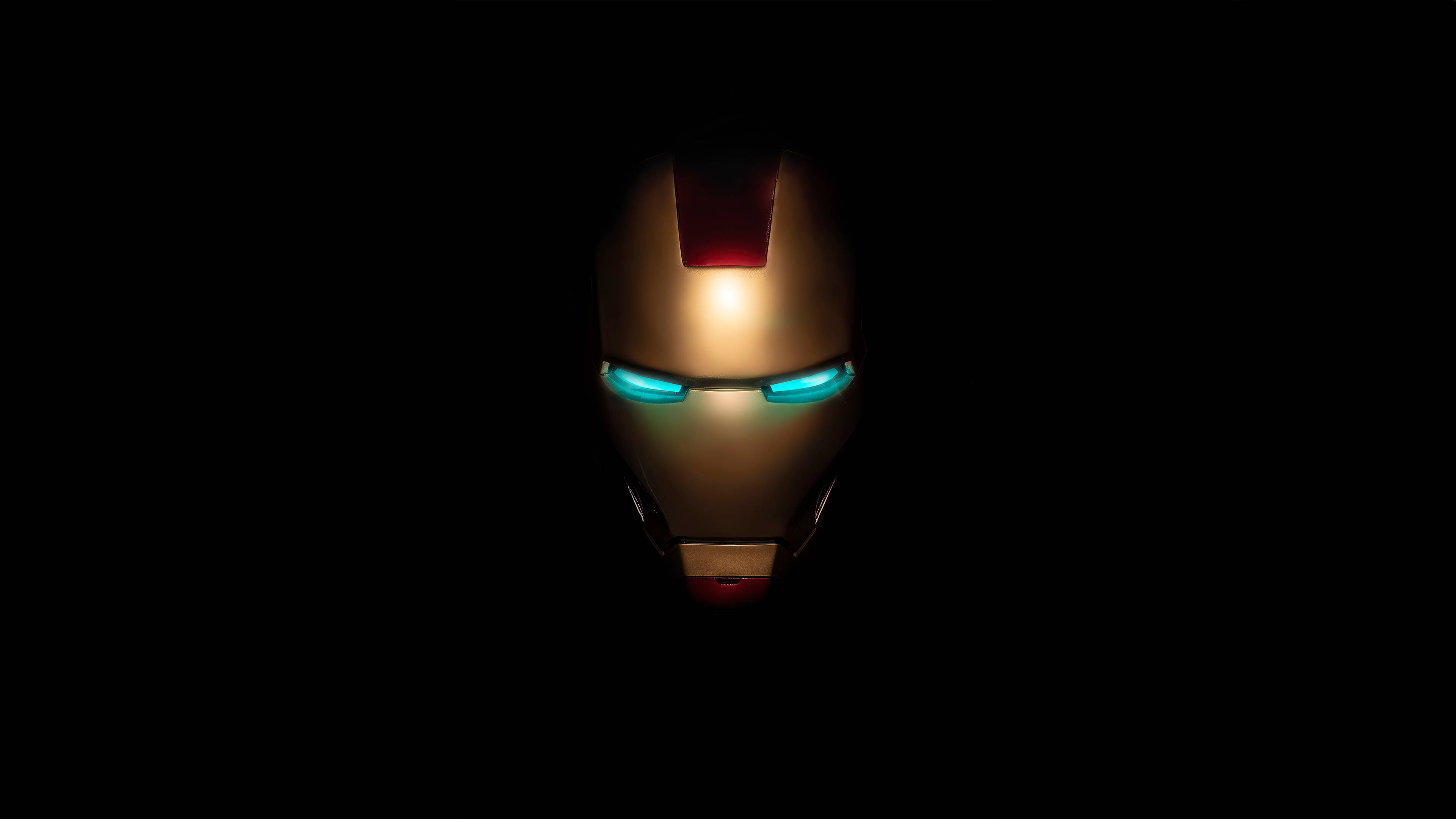 Iron Man, mask logo, glowing iron man helmet, 4K Desktop Wallpaper