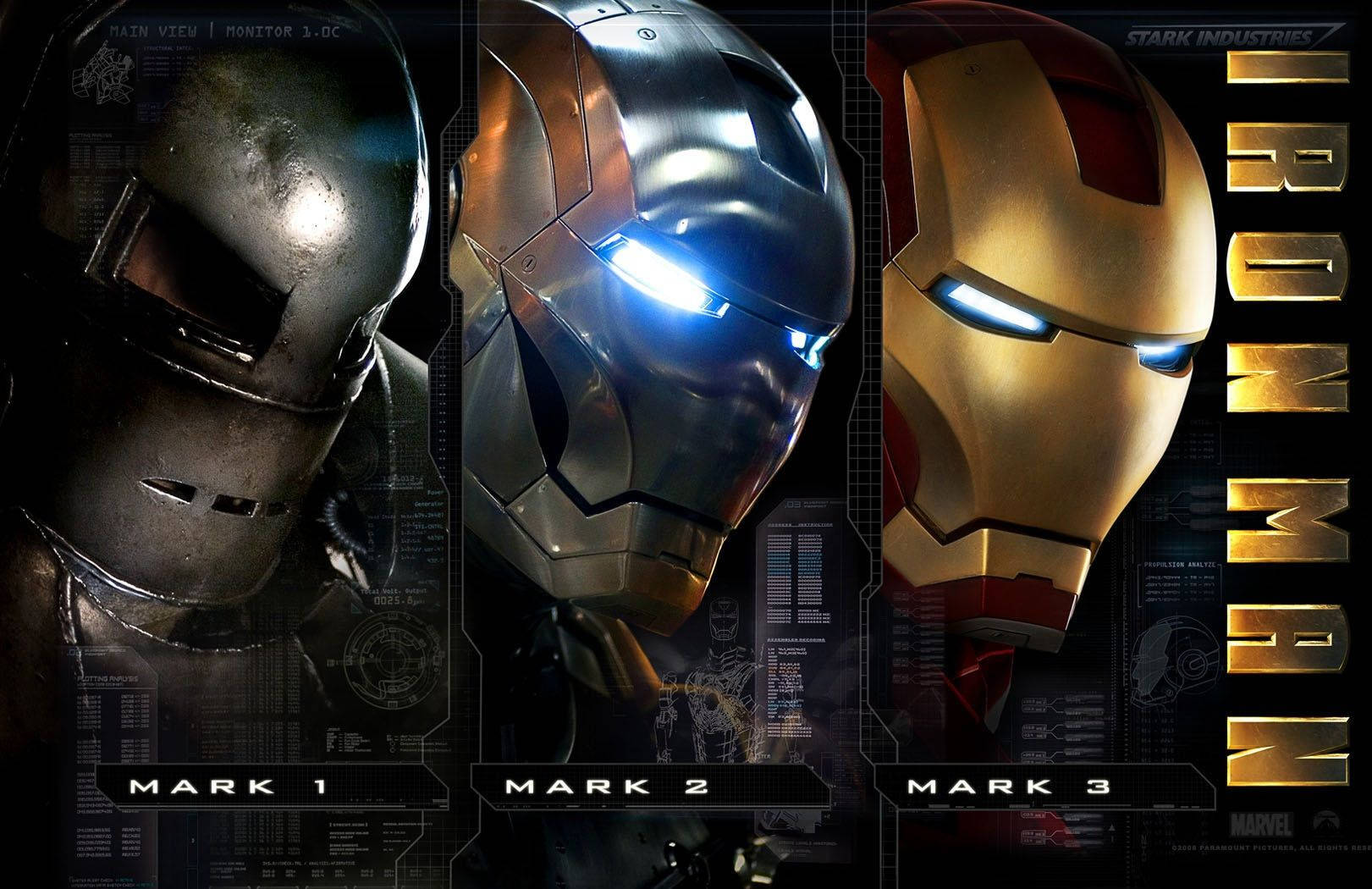 Iron Man Mark 3, Mark 1, Mark 2, HD Desktop Wallpaper