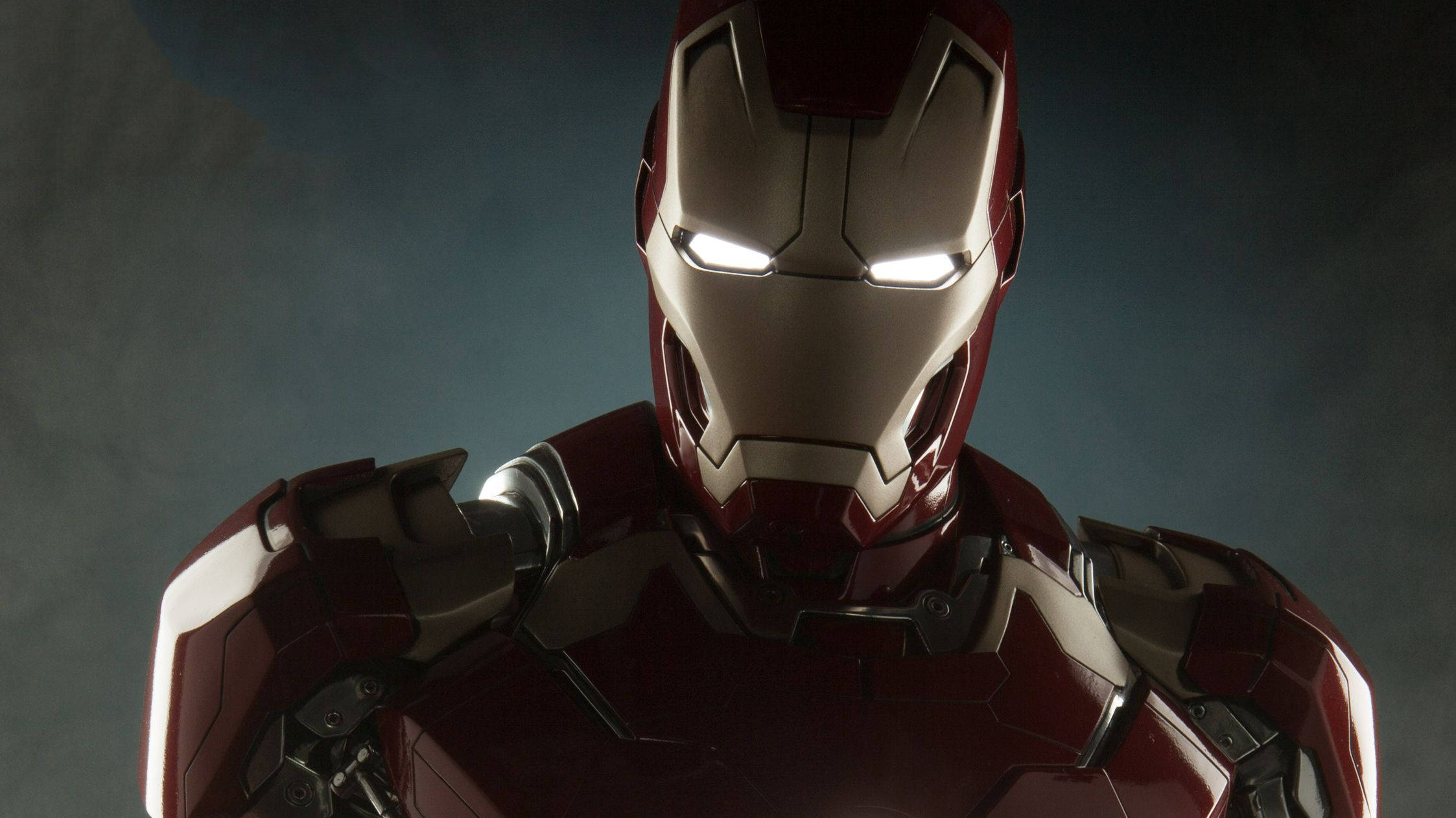 Iron Man Mark 3, helmet, bright white eyes, Full HD Desktop Wallpaper