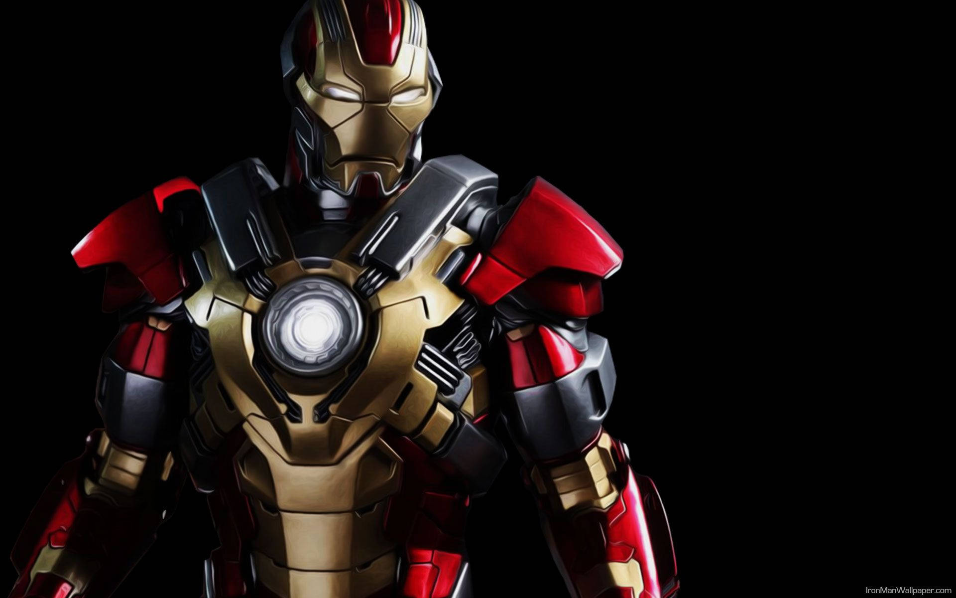 Iron Man Mark 3, red and gold armor, arc reactor, Full HD Desktop Wallpaper