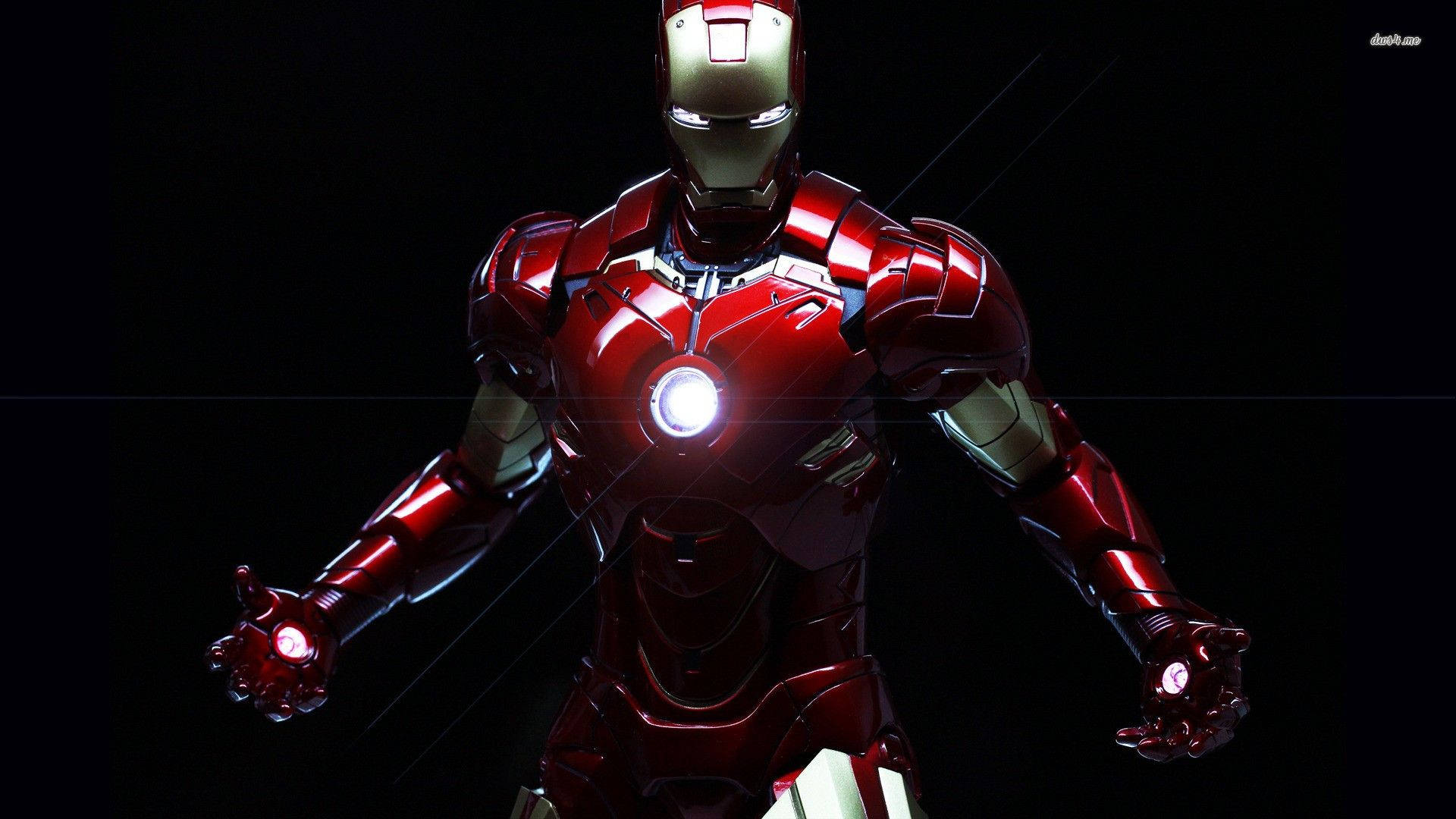 Iron Man Mark 3, red and gold armor, glowing repulsors, Full HD Desktop Wallpaper