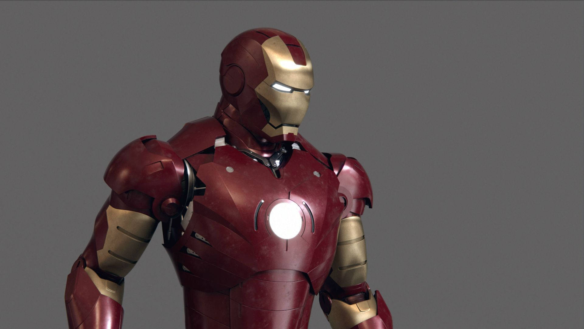 Iron Man Mark 3, red and gold, glowing eyes, Full HD Desktop Wallpaper