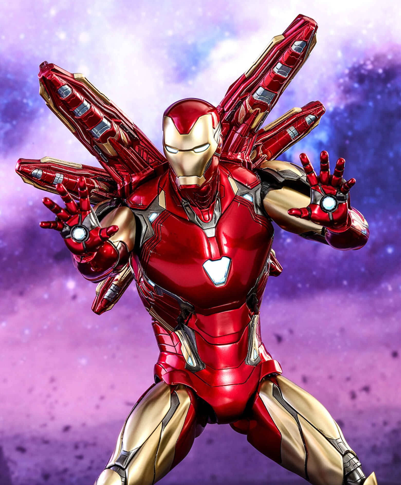 Iron Man Mark 85, red gold armor, repulsor hands, HD Phone Wallpaper