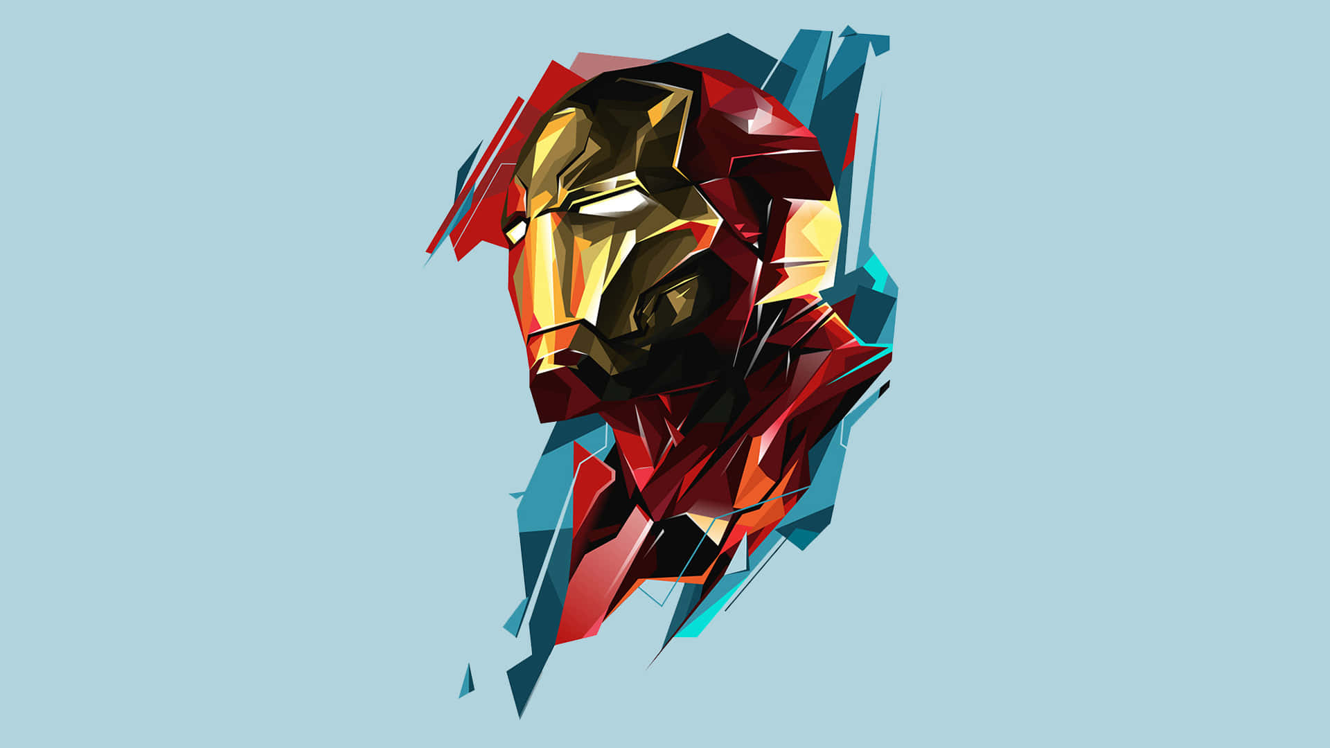 Iron Man, red gold, blue, Full HD Desktop Wallpaper