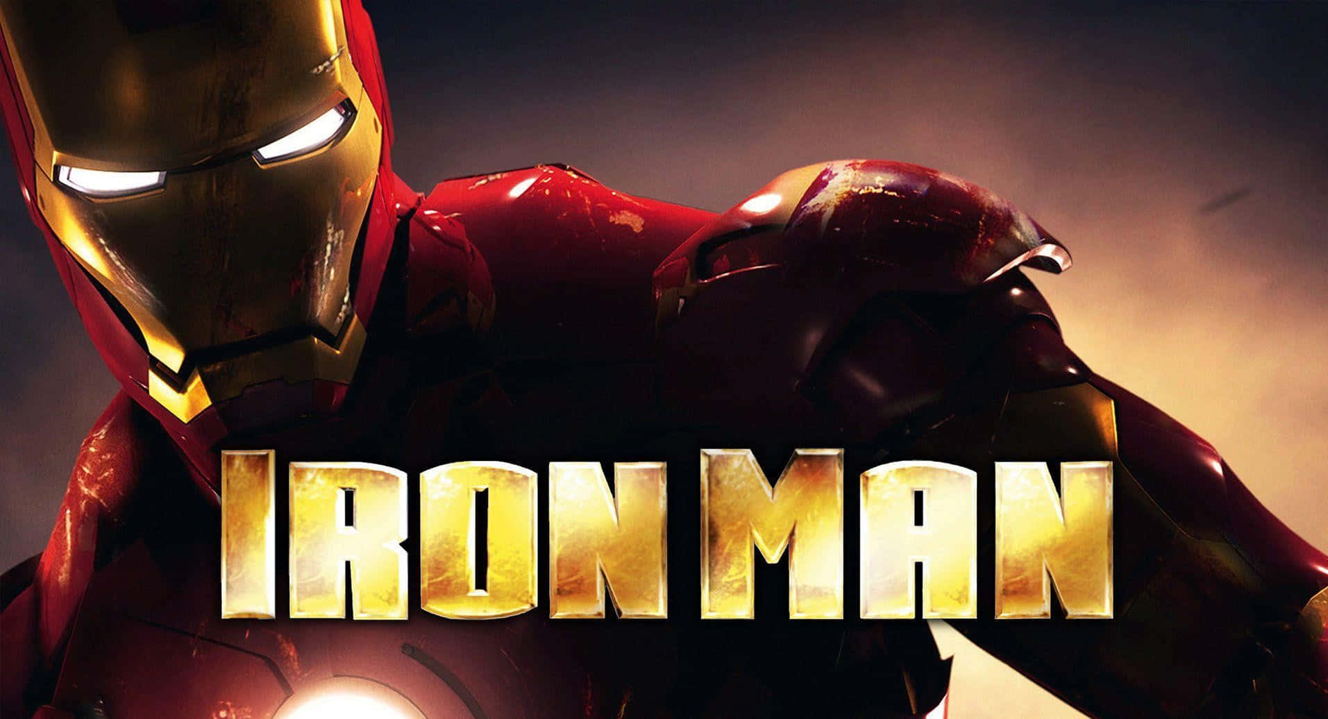 Iron Man, red and gold armor, glowing eyes, HD Desktop Wallpaper