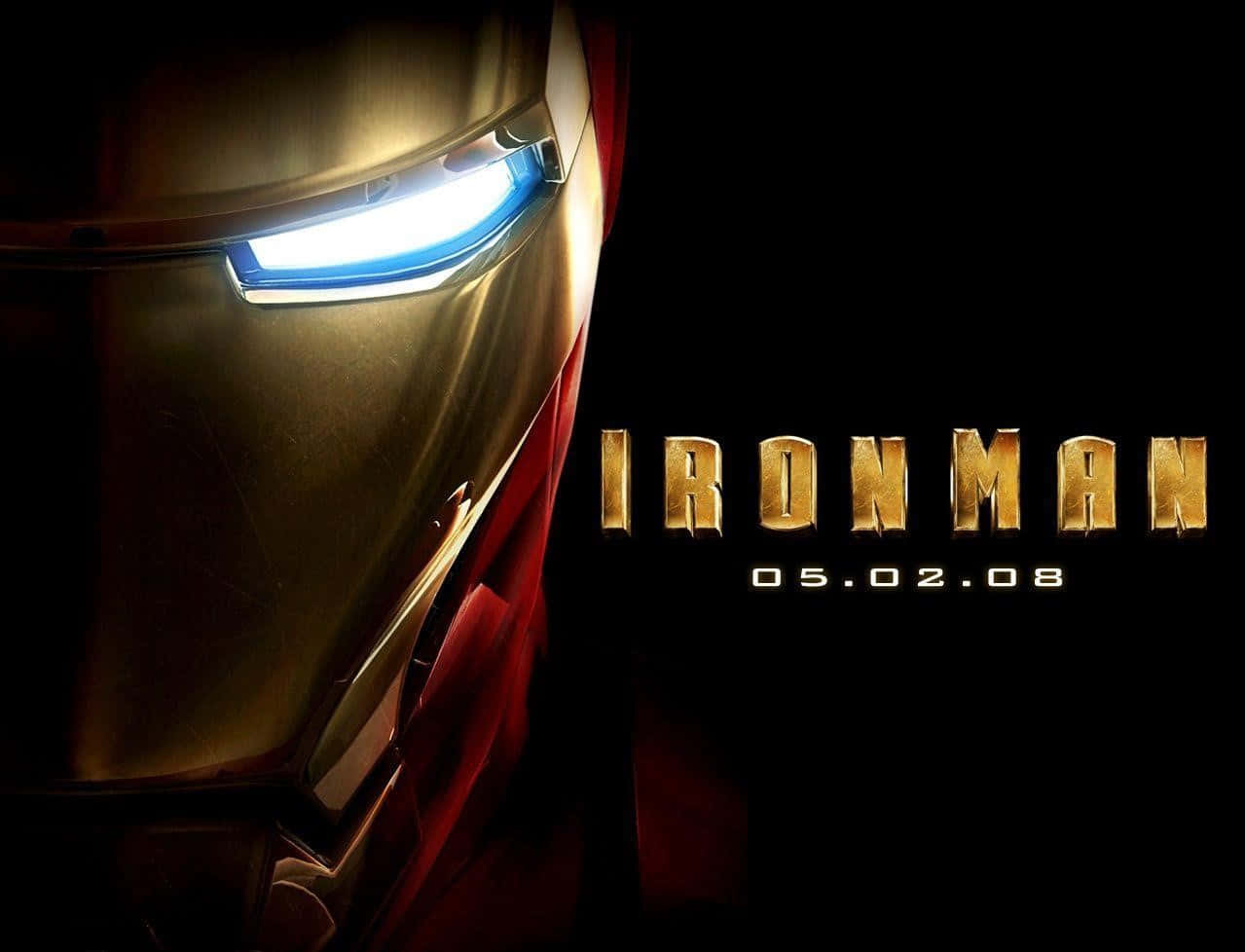 Iron Man Movies, glowing blue eye, black background, SD Desktop Wallpaper