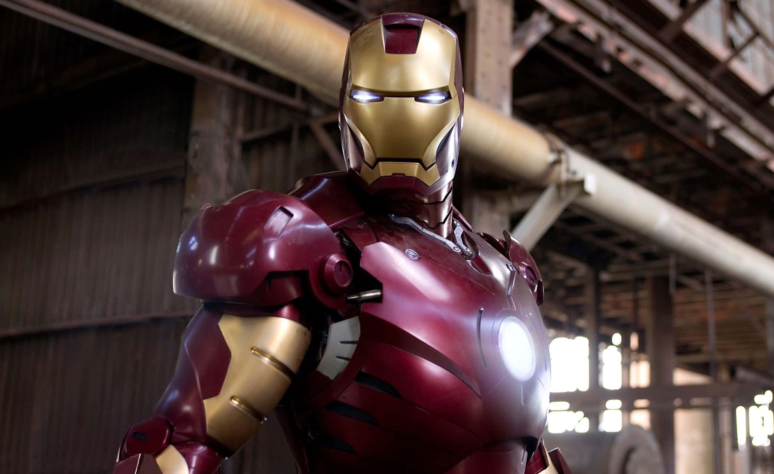 Iron Man, red and gold suit, glowing eyes, Full HD Desktop Wallpaper