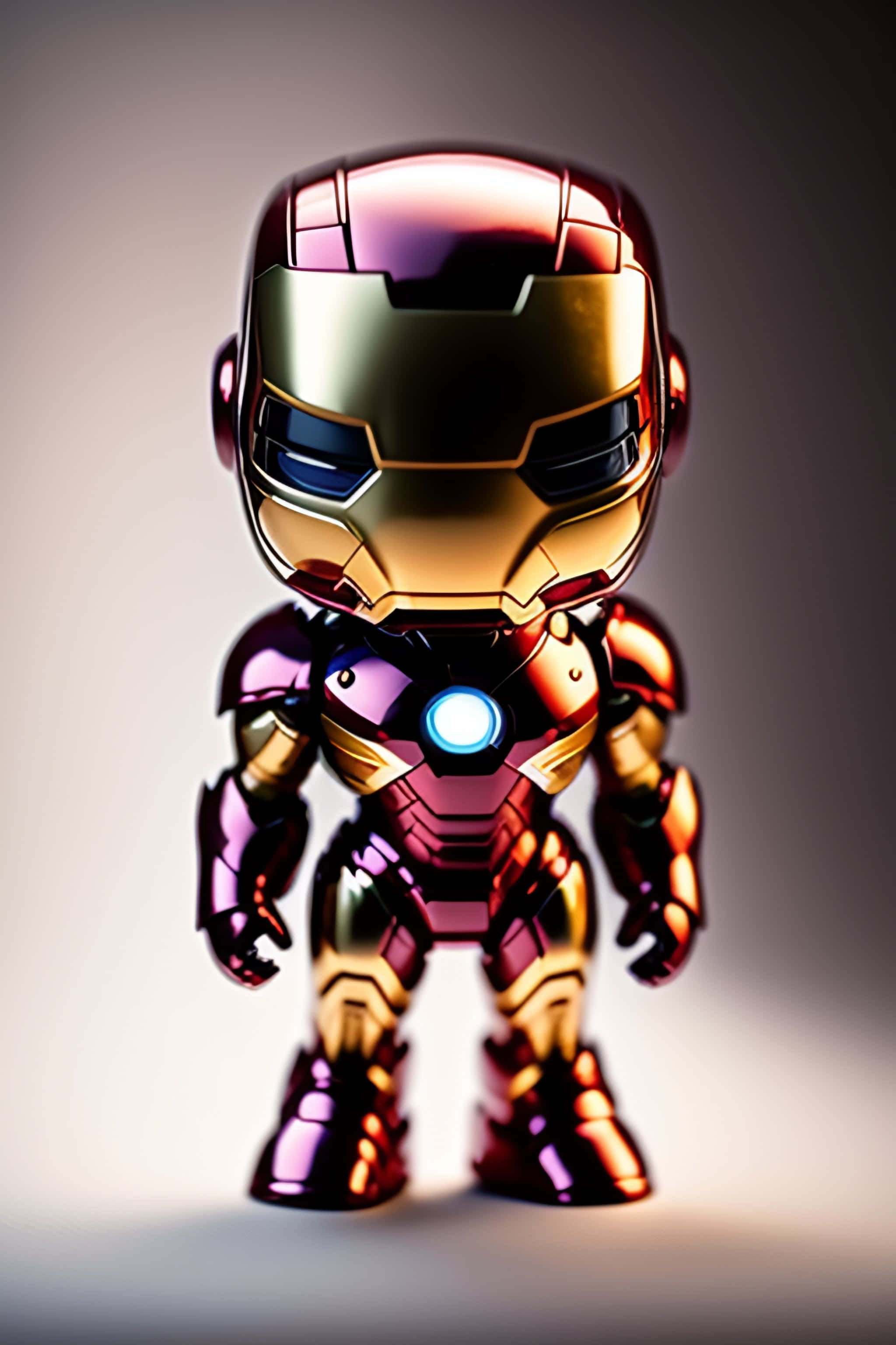 Iron Man Pop Figures, chibi-style, glossy, 2K Phone Wallpaper