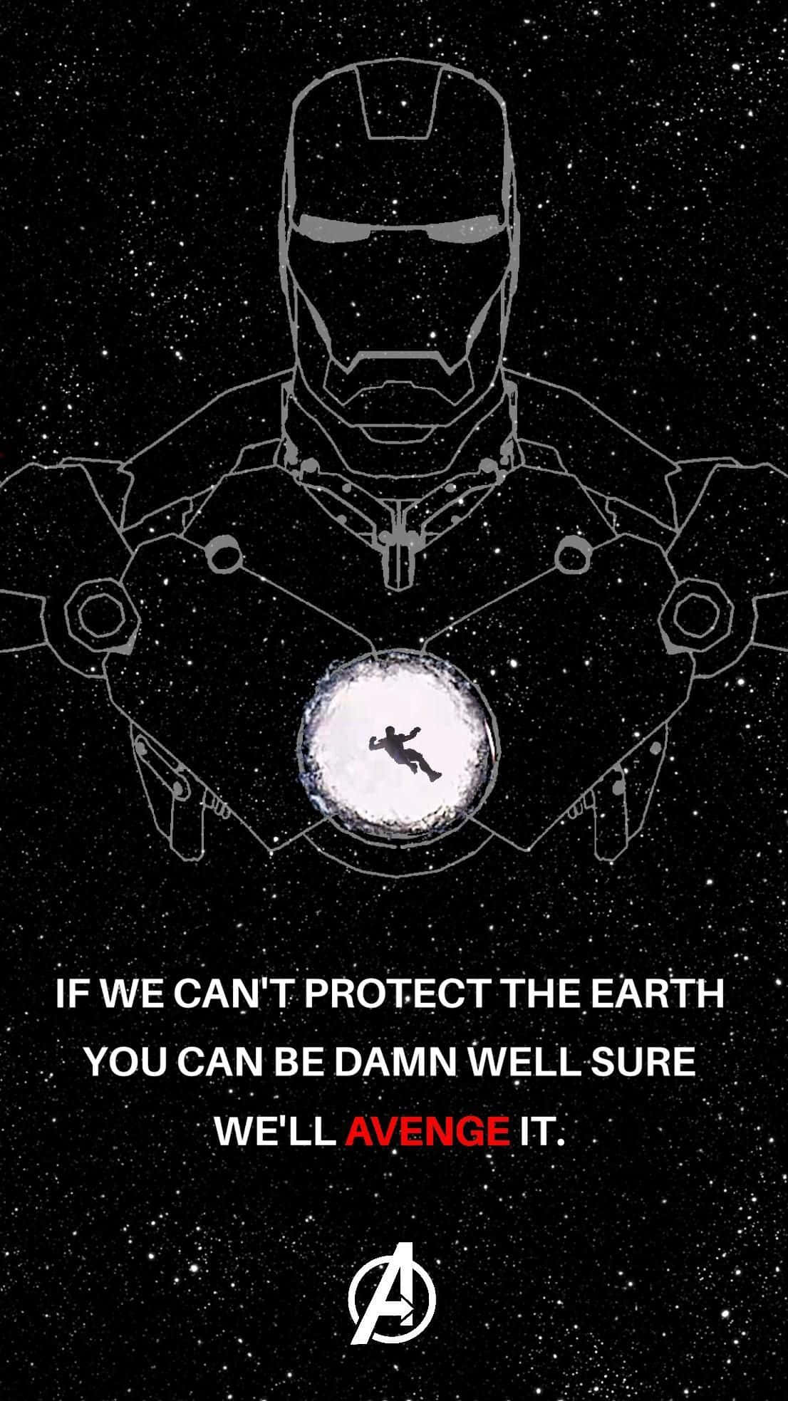 Iron Man, arc reactor, starfield, Full HD Phone Wallpaper