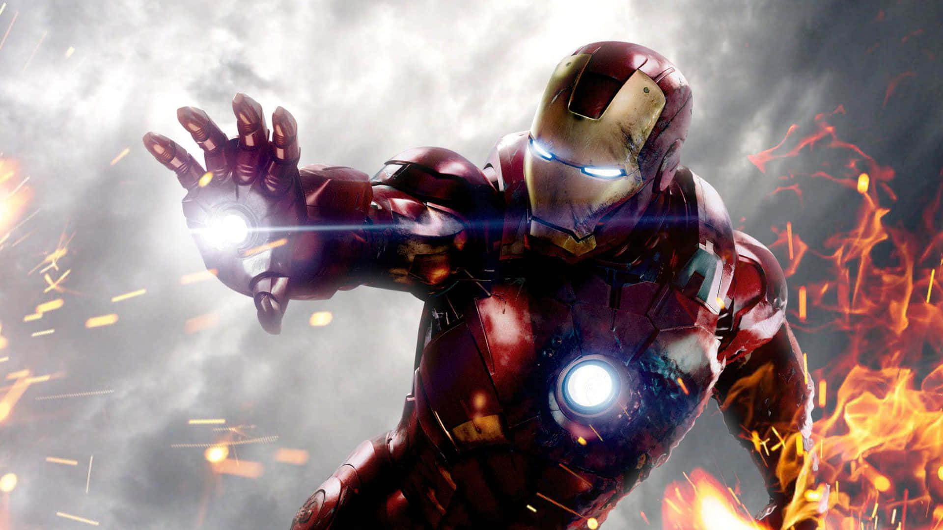 Iron Man, battle armor, repulsor blast, Full HD Desktop Wallpaper