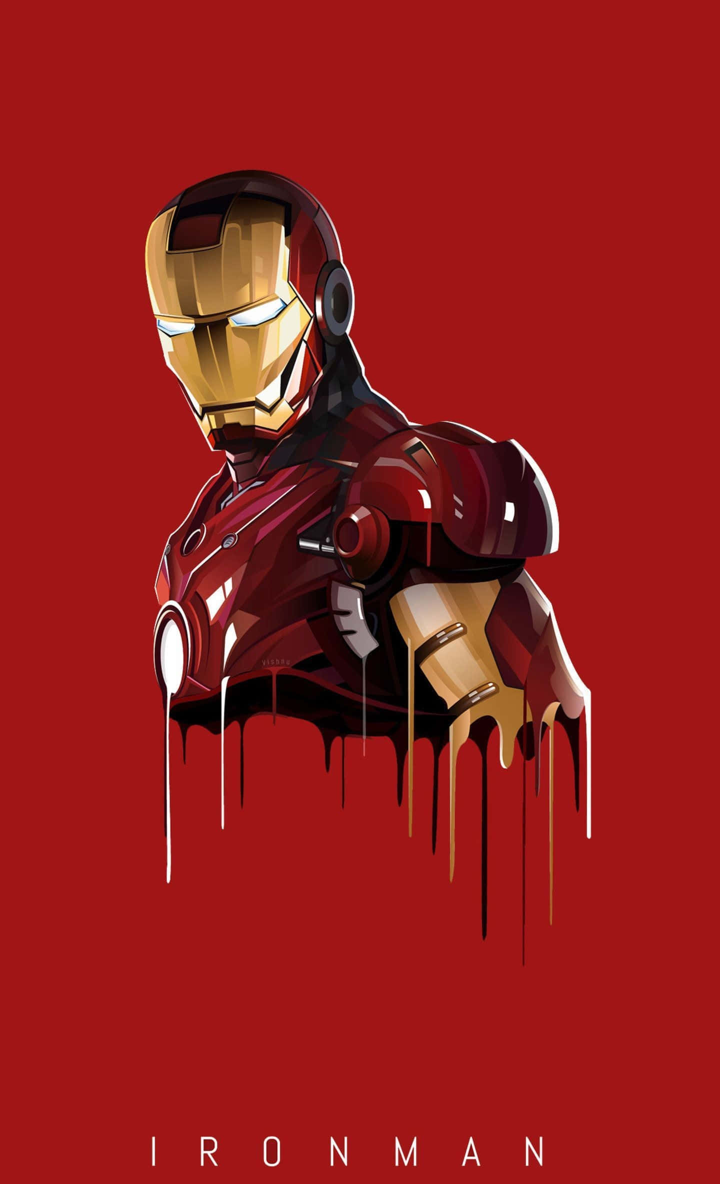 Iron Man, armor, molten metal, Full HD Phone Wallpaper