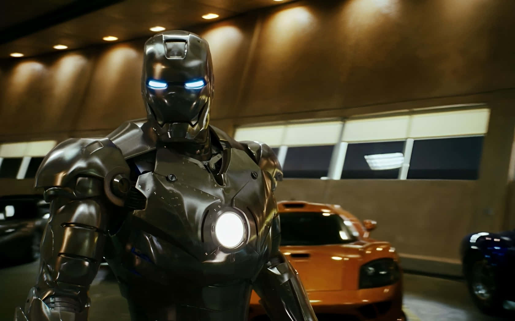 Iron Man Suit, Redesigned and Regal, sleek garage, HD Desktop Wallpaper