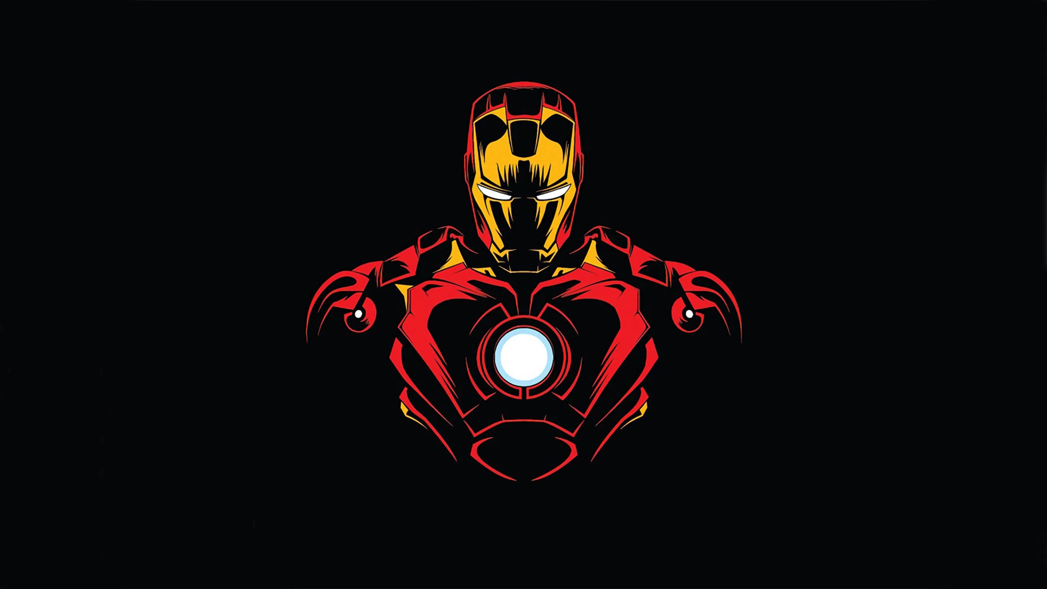 Iron Man, red and gold armored chest, arc reactor, Full HD Desktop Wallpaper