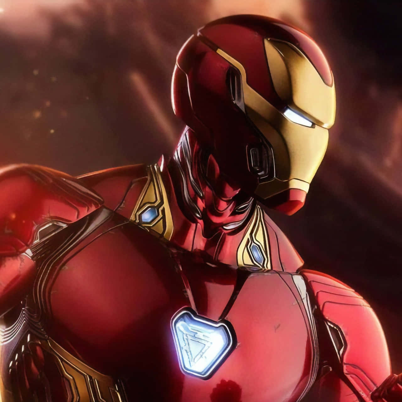 Iron Man, red and gold armor, arc reactor, HD Desktop Wallpaper