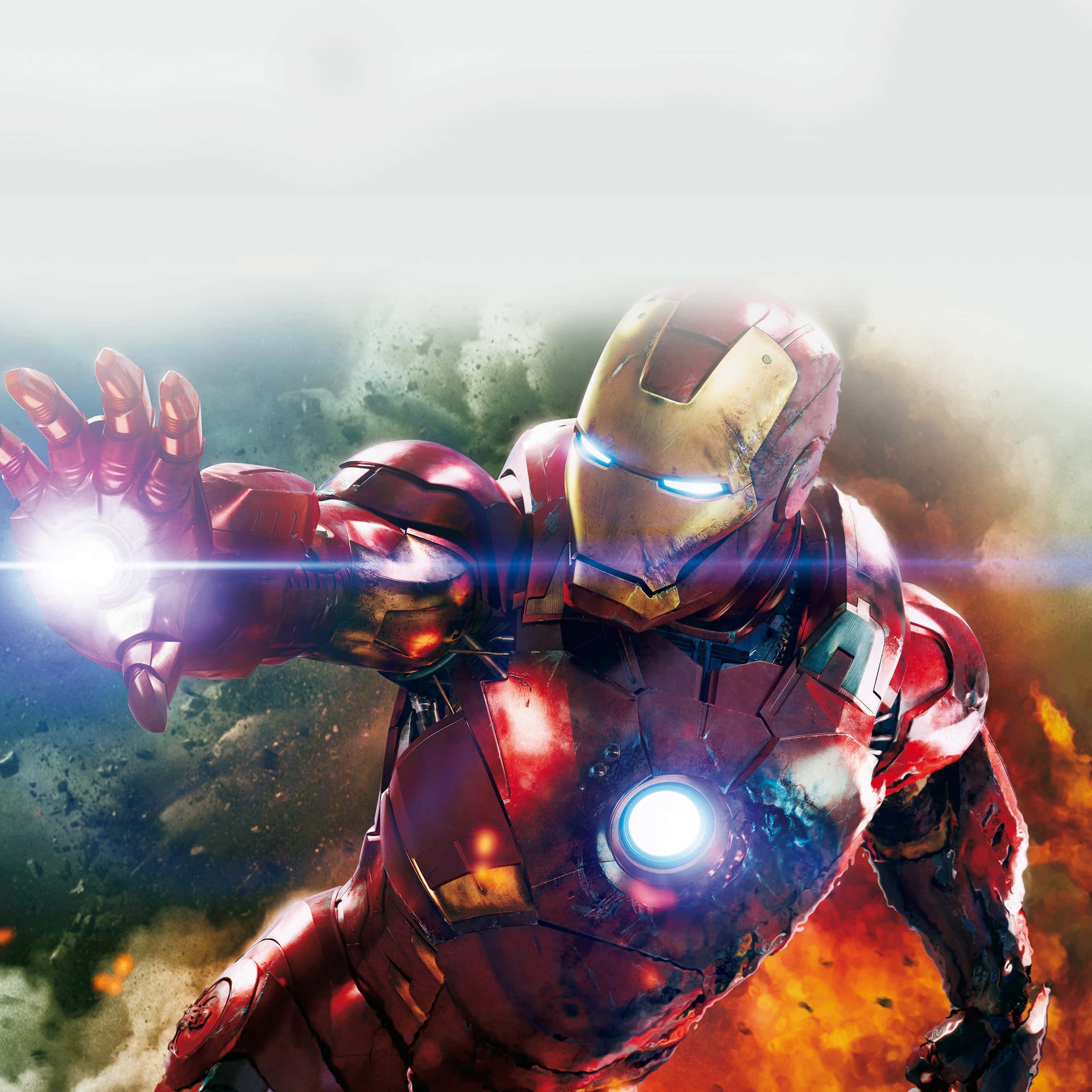 Iron Man, battle armor, repulsor blast, Full HD Desktop Wallpaper